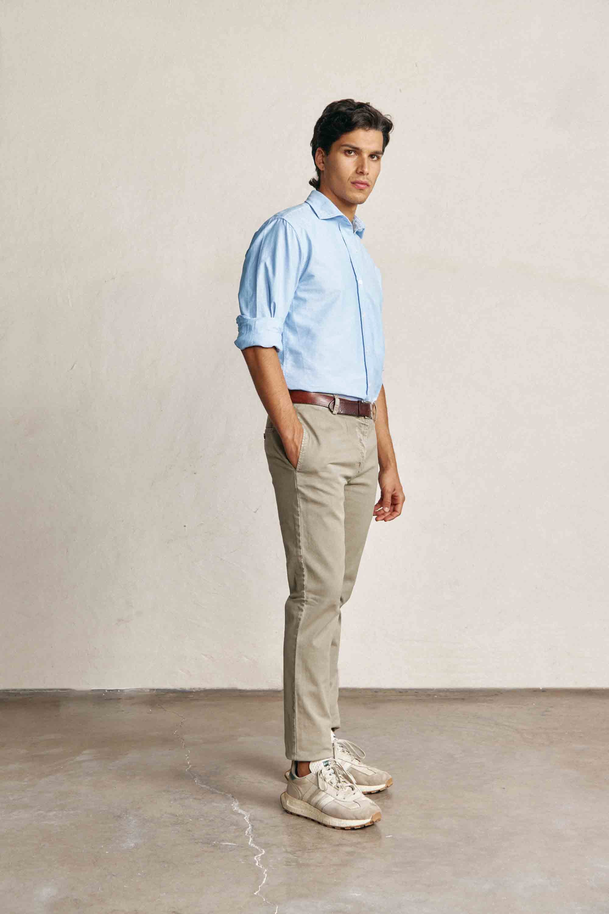 Camisa de Algodón - Oxford Azul Celeste