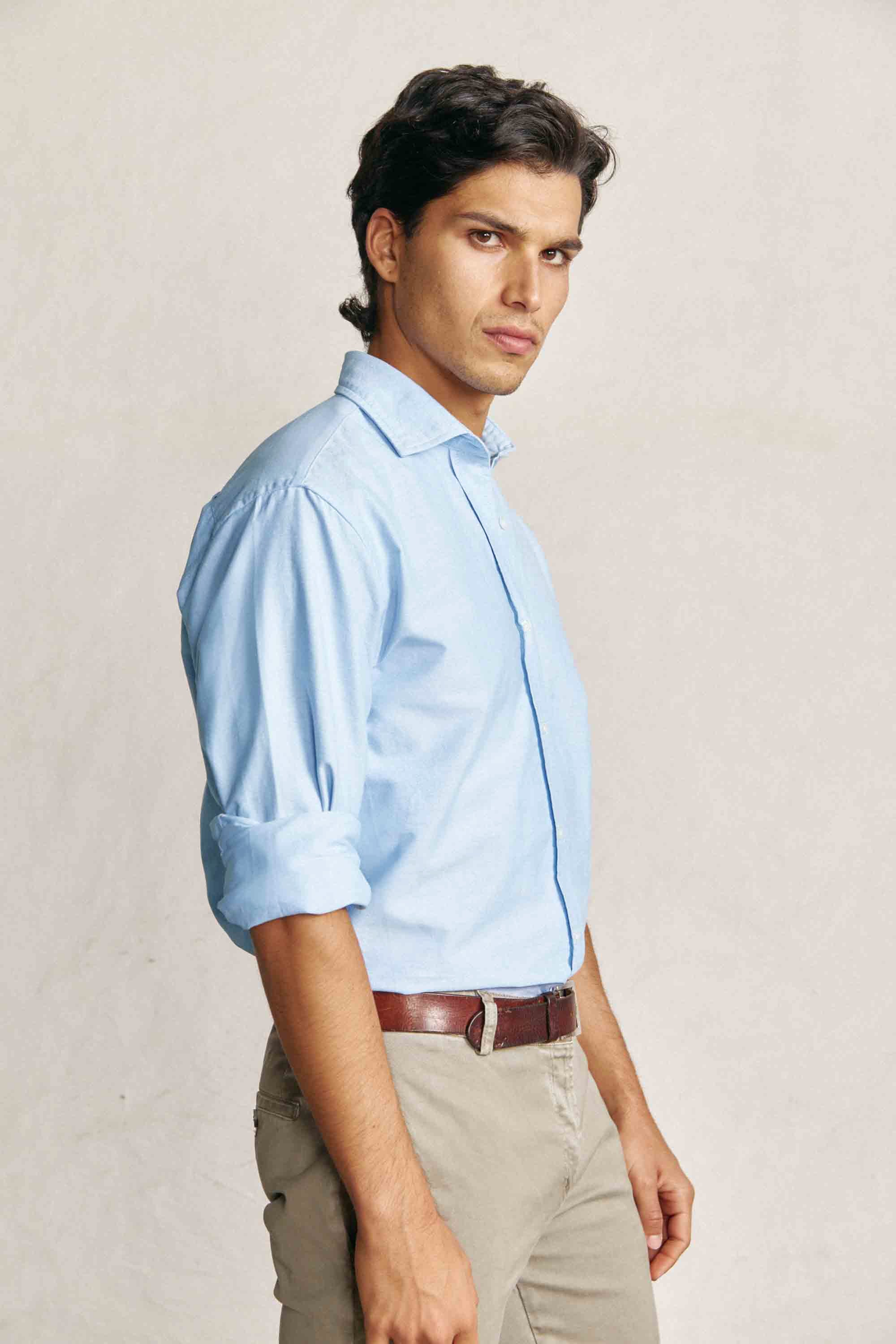 Camisa de Algodón - Oxford Azul Celeste