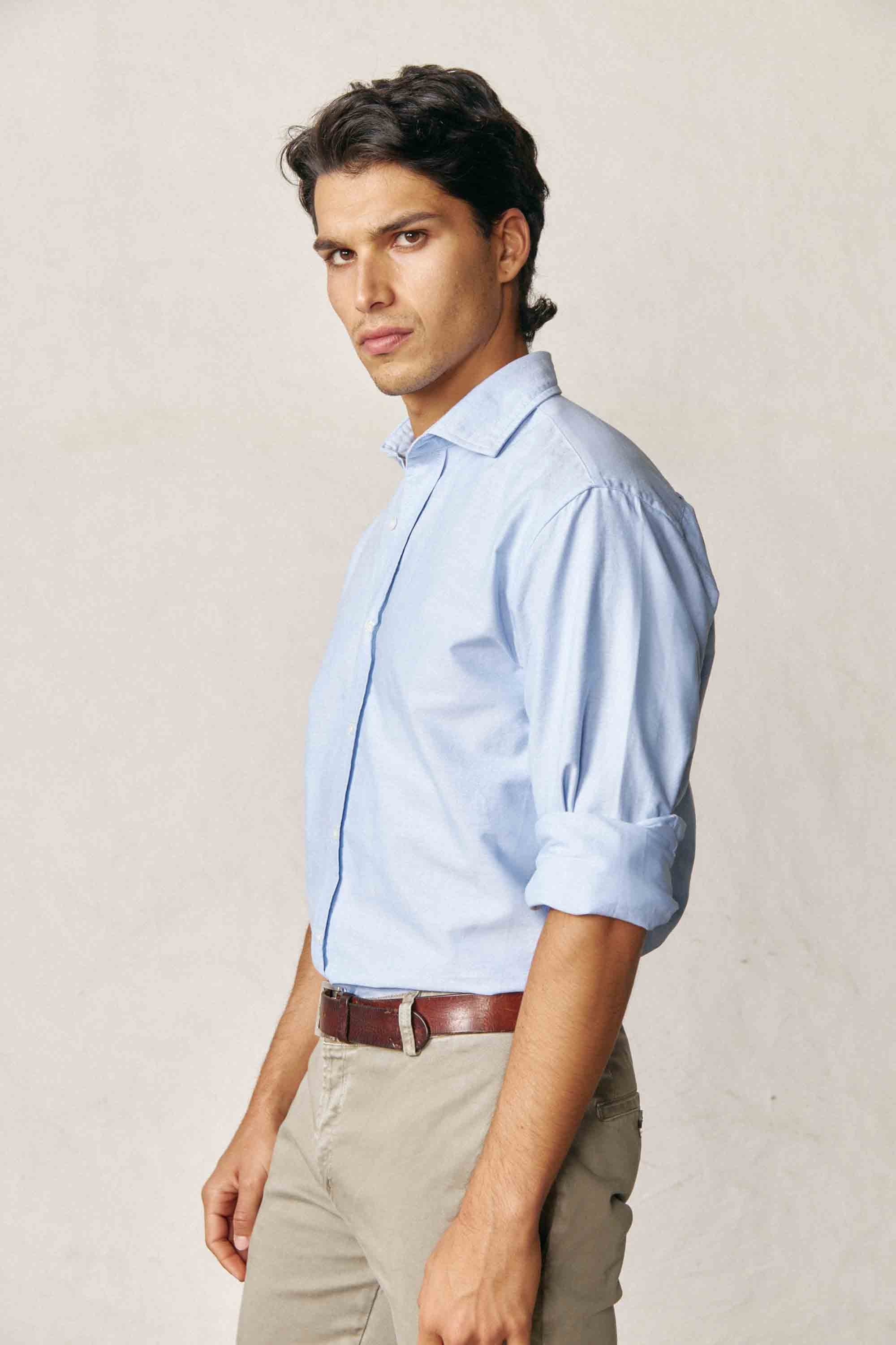 Camisa de Algodón - Oxford Azul