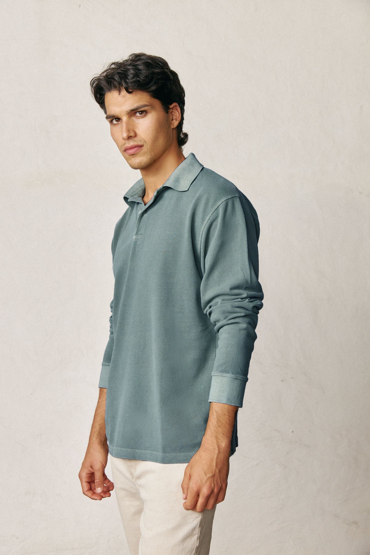 Polo Manga Larga - Verde