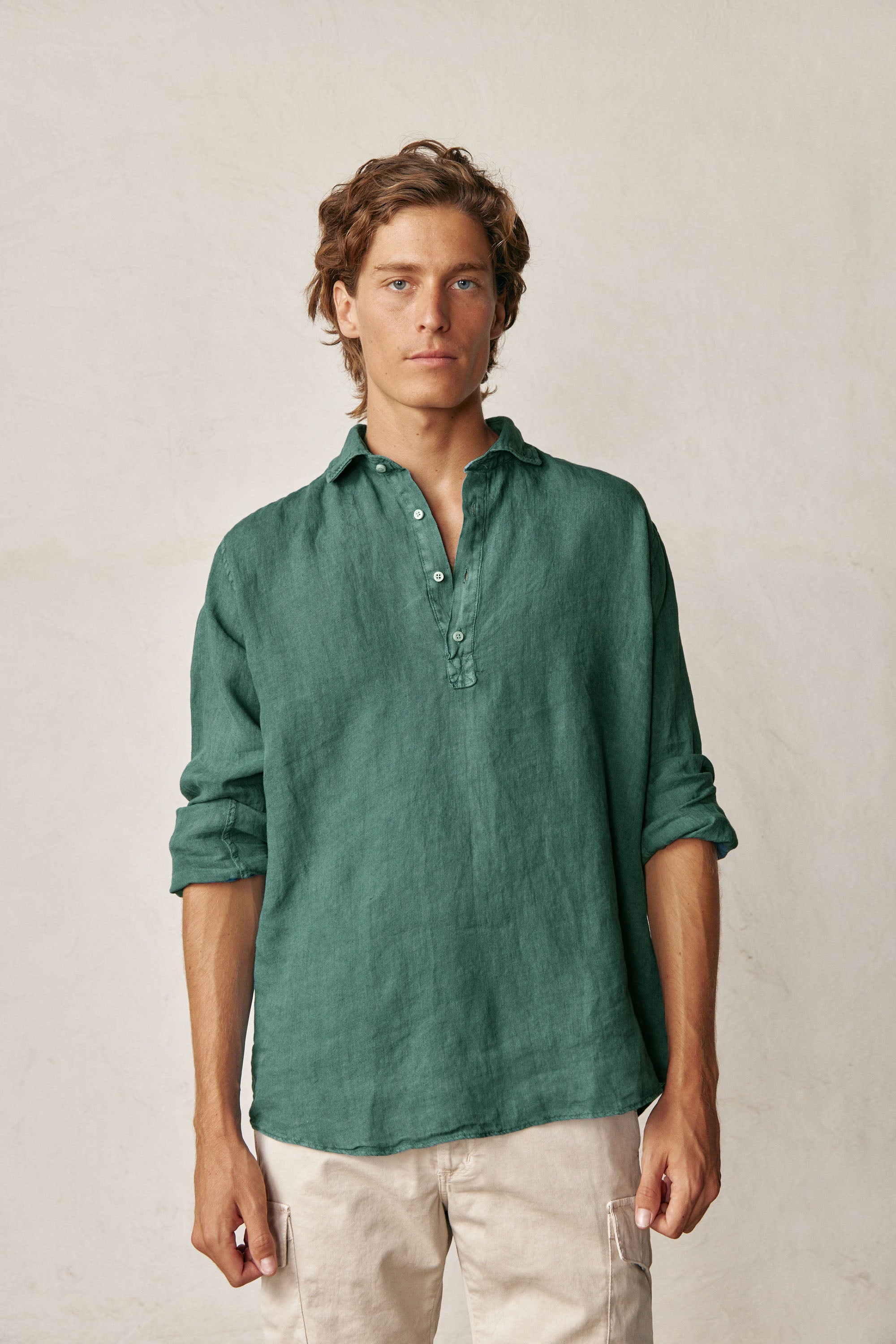 Polera de Lino - Verde Petróleo - Fernando de Cárcer