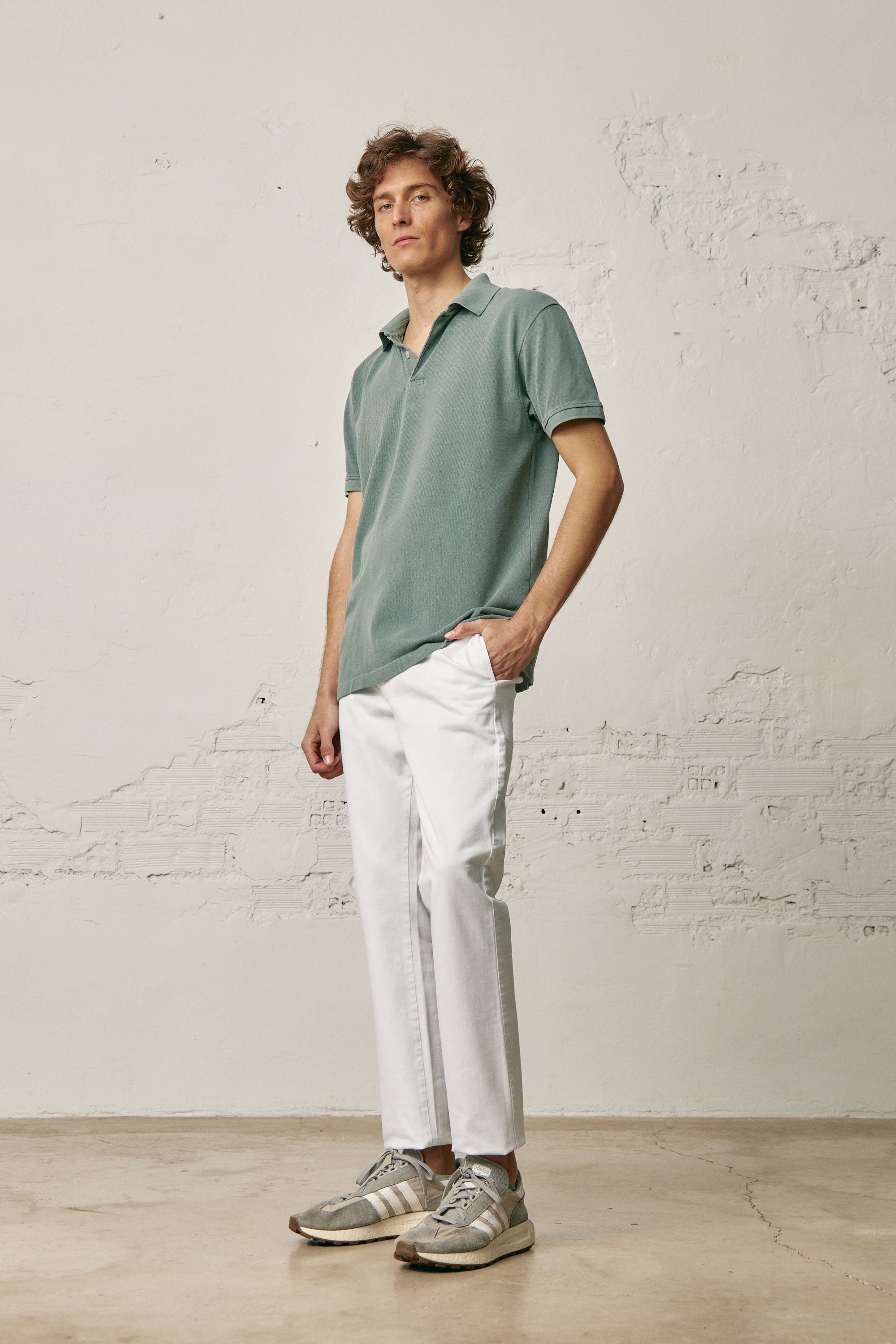 Polo Manga Corta - Verde Lavado - Fernando de Cárcer