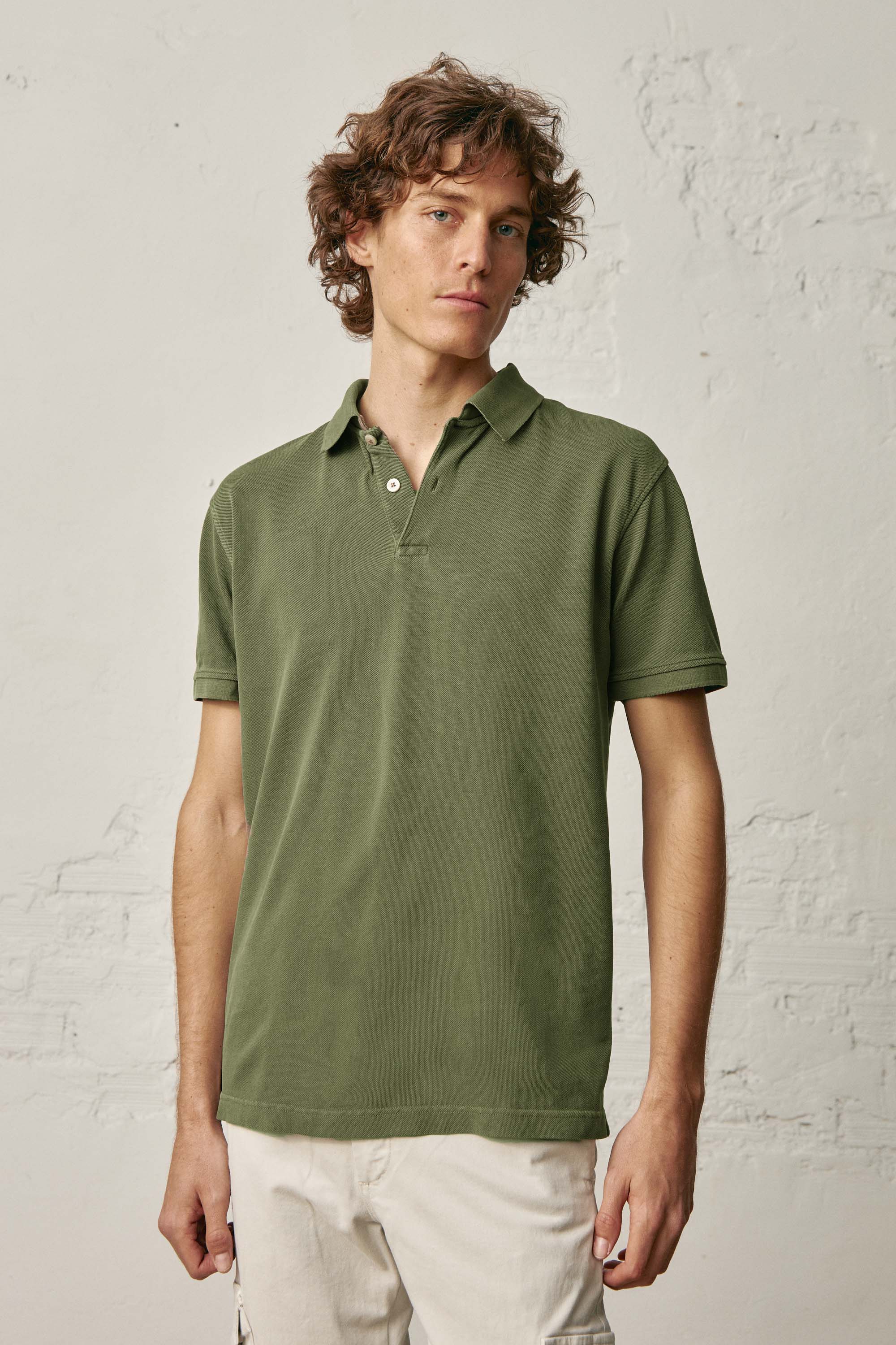 Polo Manga Corta - Verde Khaki - Fernando de Cárcer
