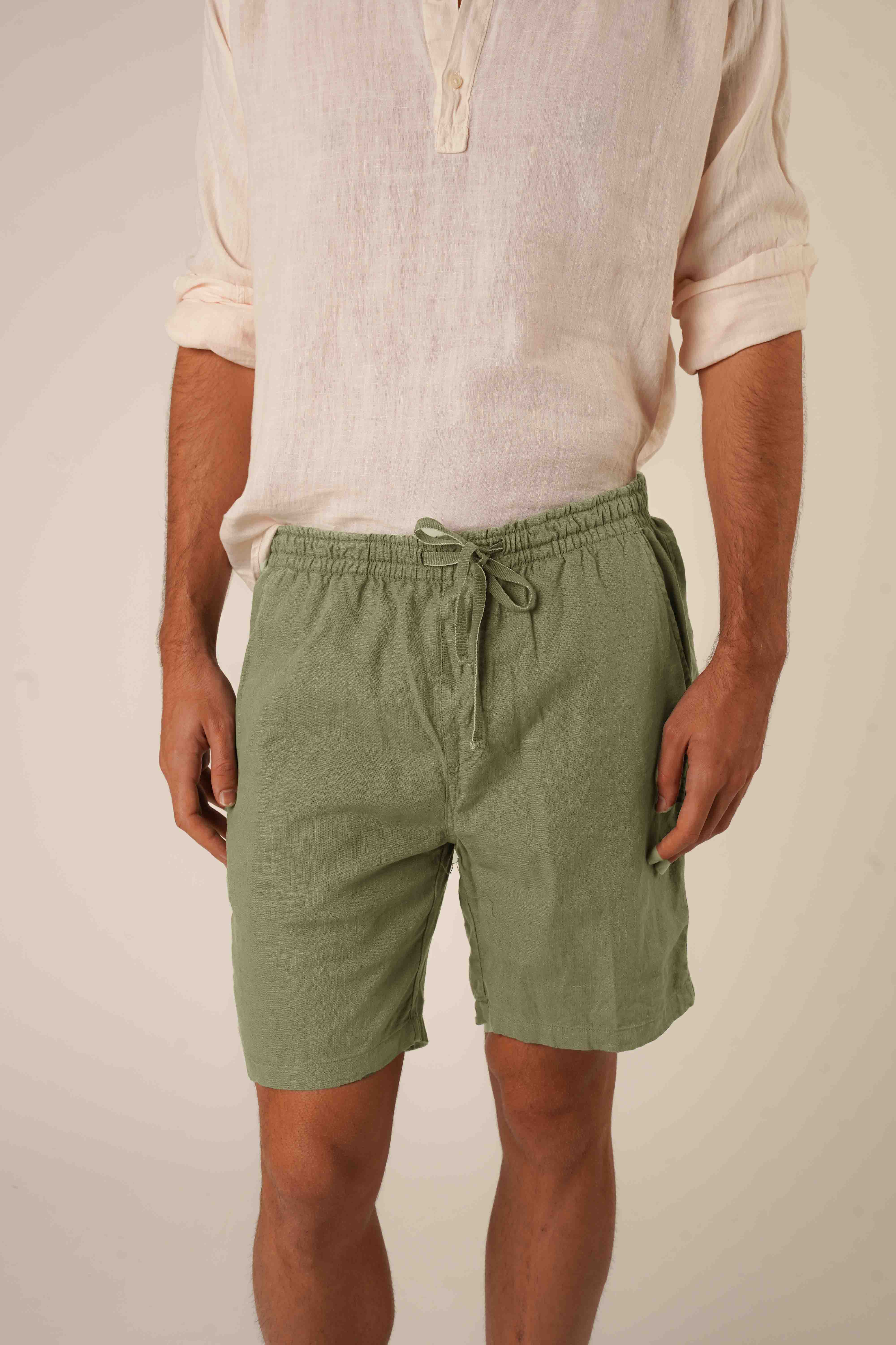 Bermudas de Lino - Verde Khaki - Fernando de Cárcer