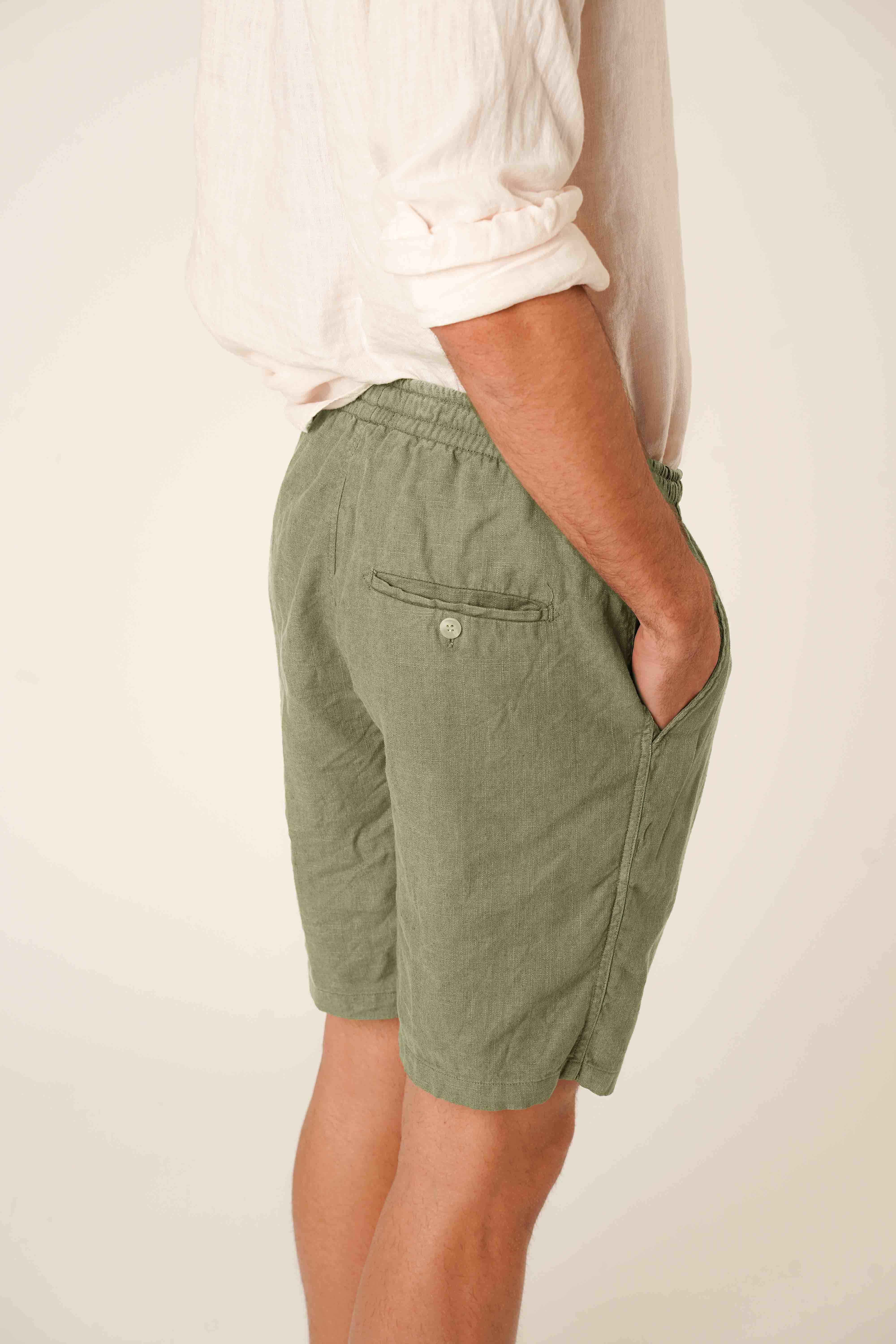 Bermudas de Lino - Verde Khaki - Fernando de Cárcer