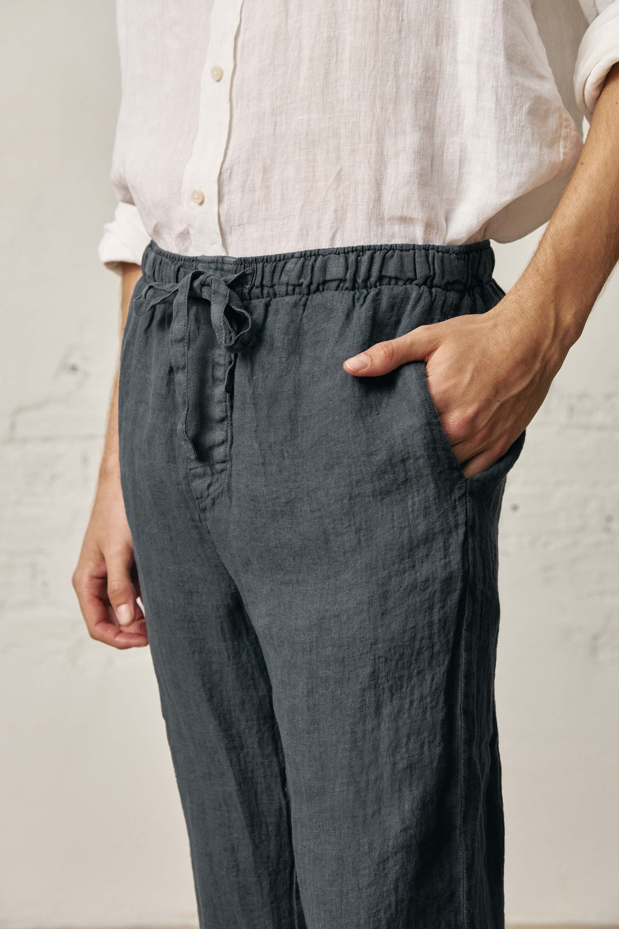 Pantalón Largo Lino - Gris Oscuro - Fernando de Cárcer
