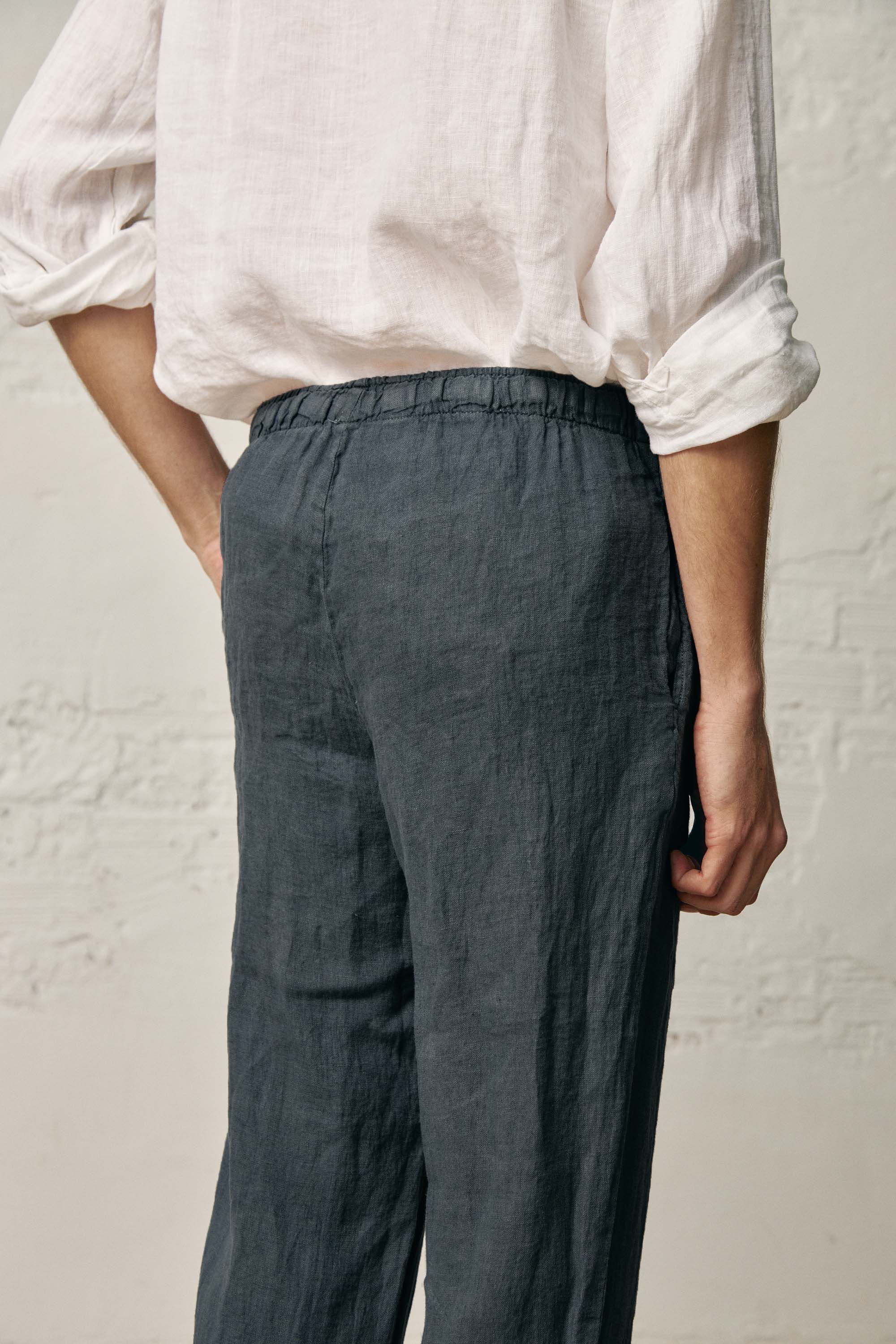 Pantalón Largo Lino - Gris Oscuro - Fernando de Cárcer