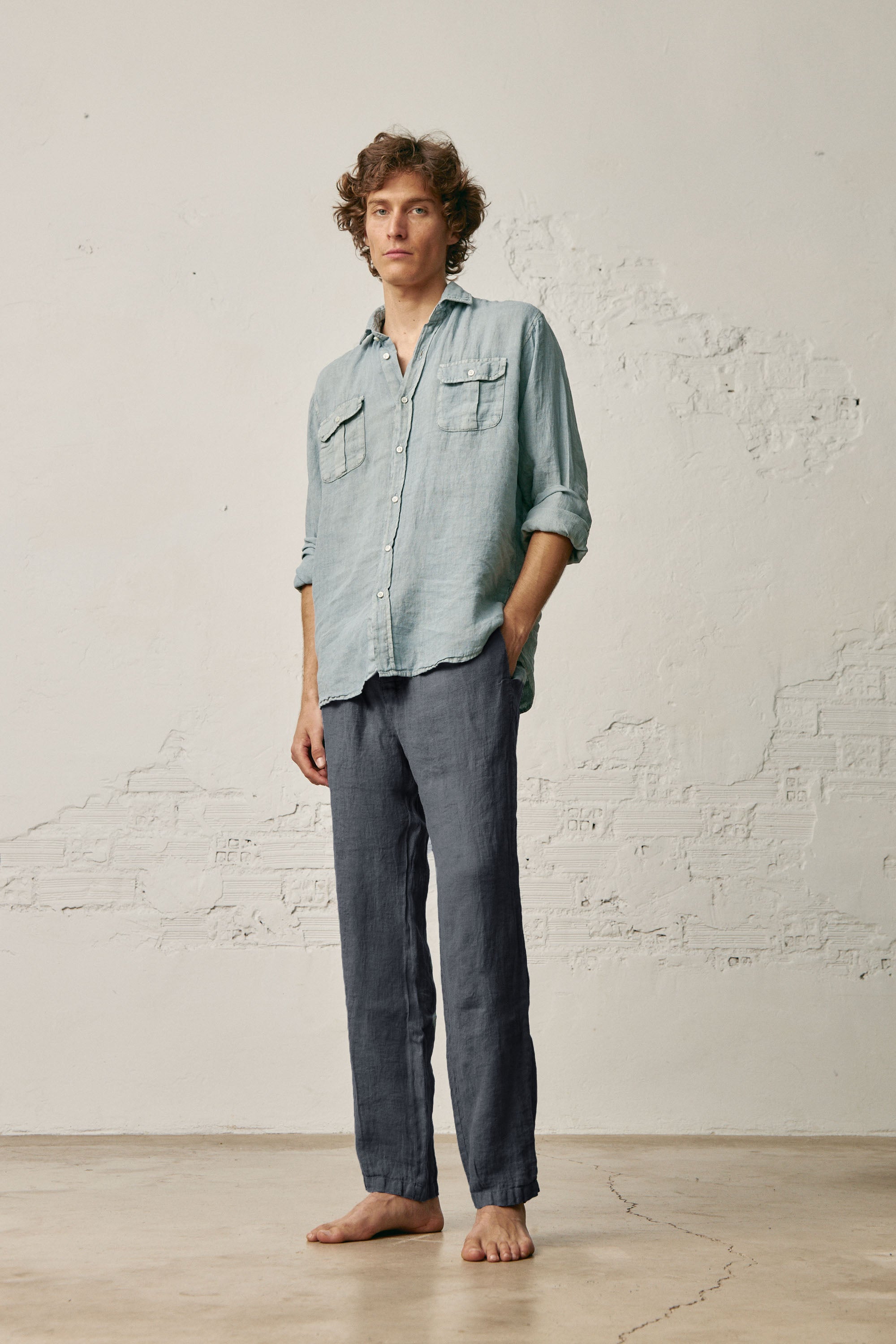 Pantalón Largo Lino - Gris Oscuro - Fernando de Cárcer