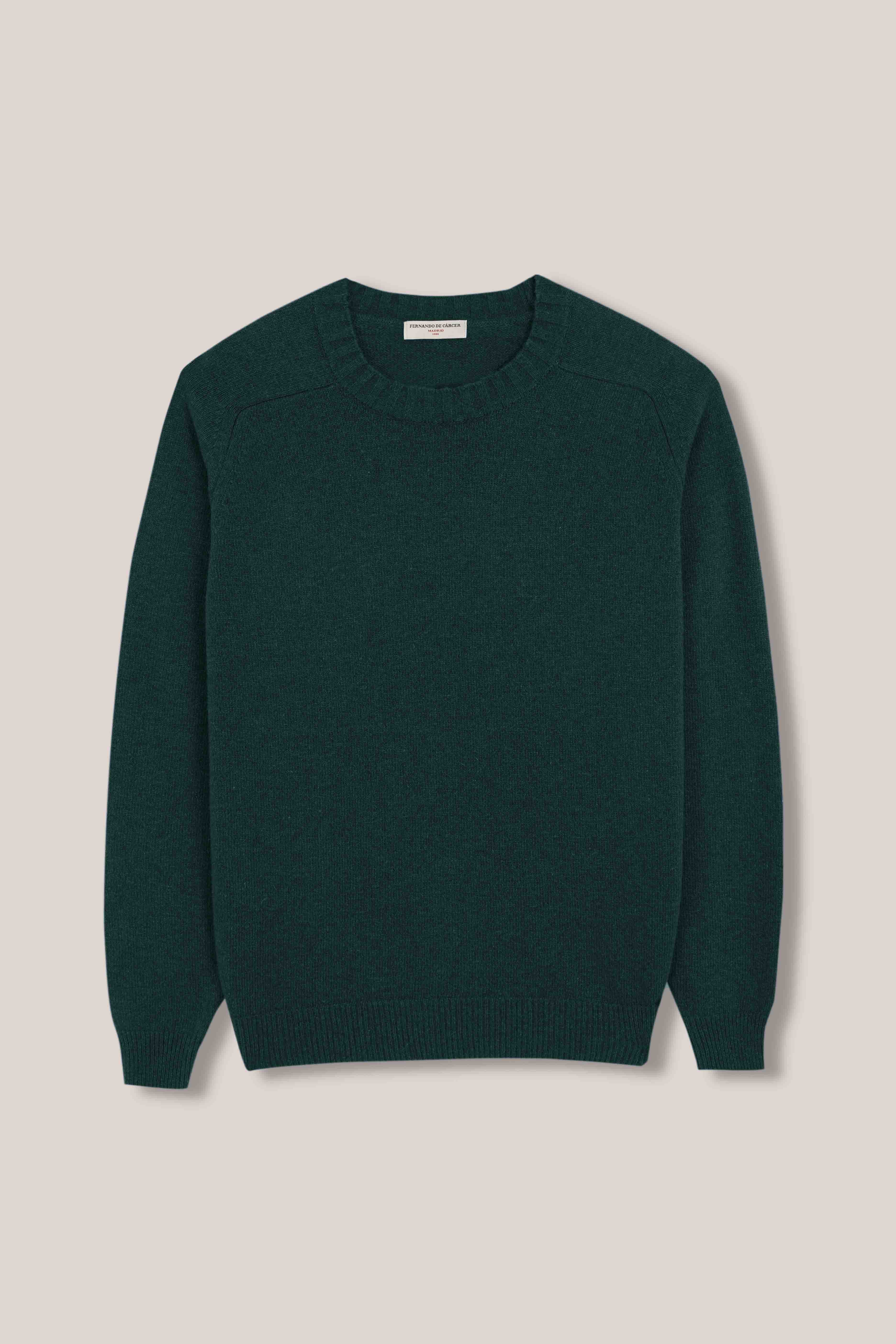 Jersey Cuello Redondo Lambswool - Verde Petróleo