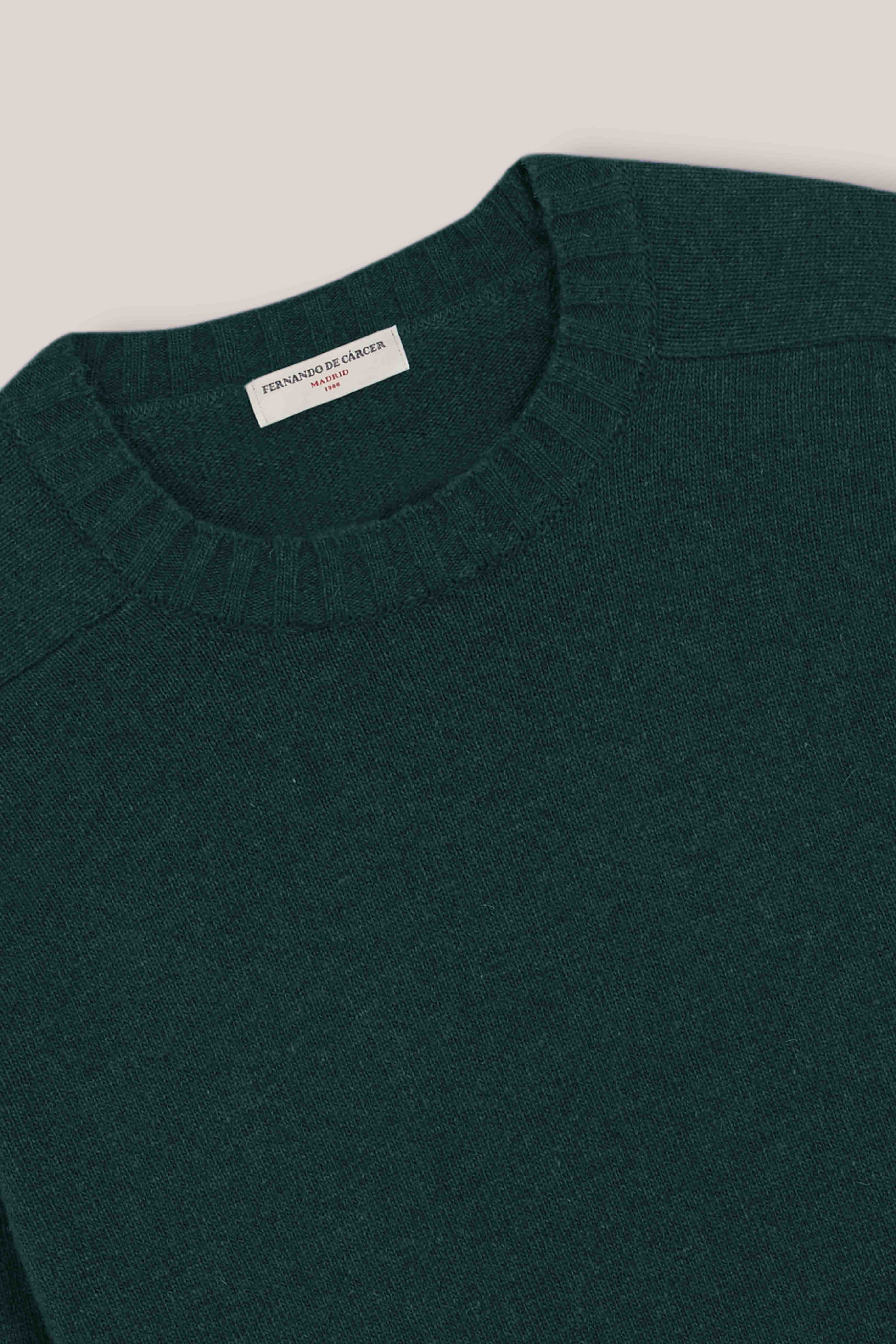 Jersey Cuello Redondo Lambswool - Verde Petróleo
