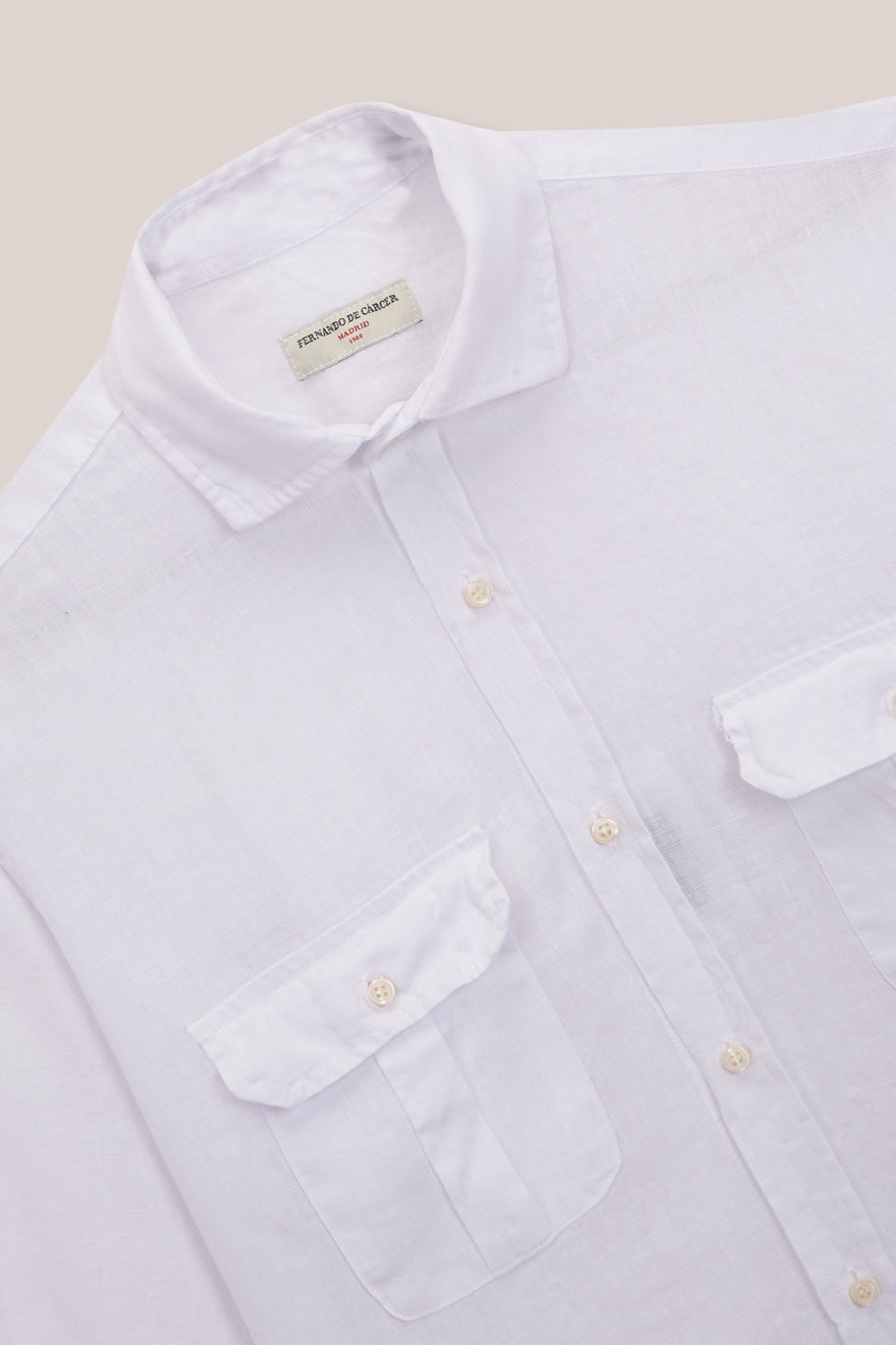 Camisa Guayabera de Lino - Blanco - Fernando de Cárcer