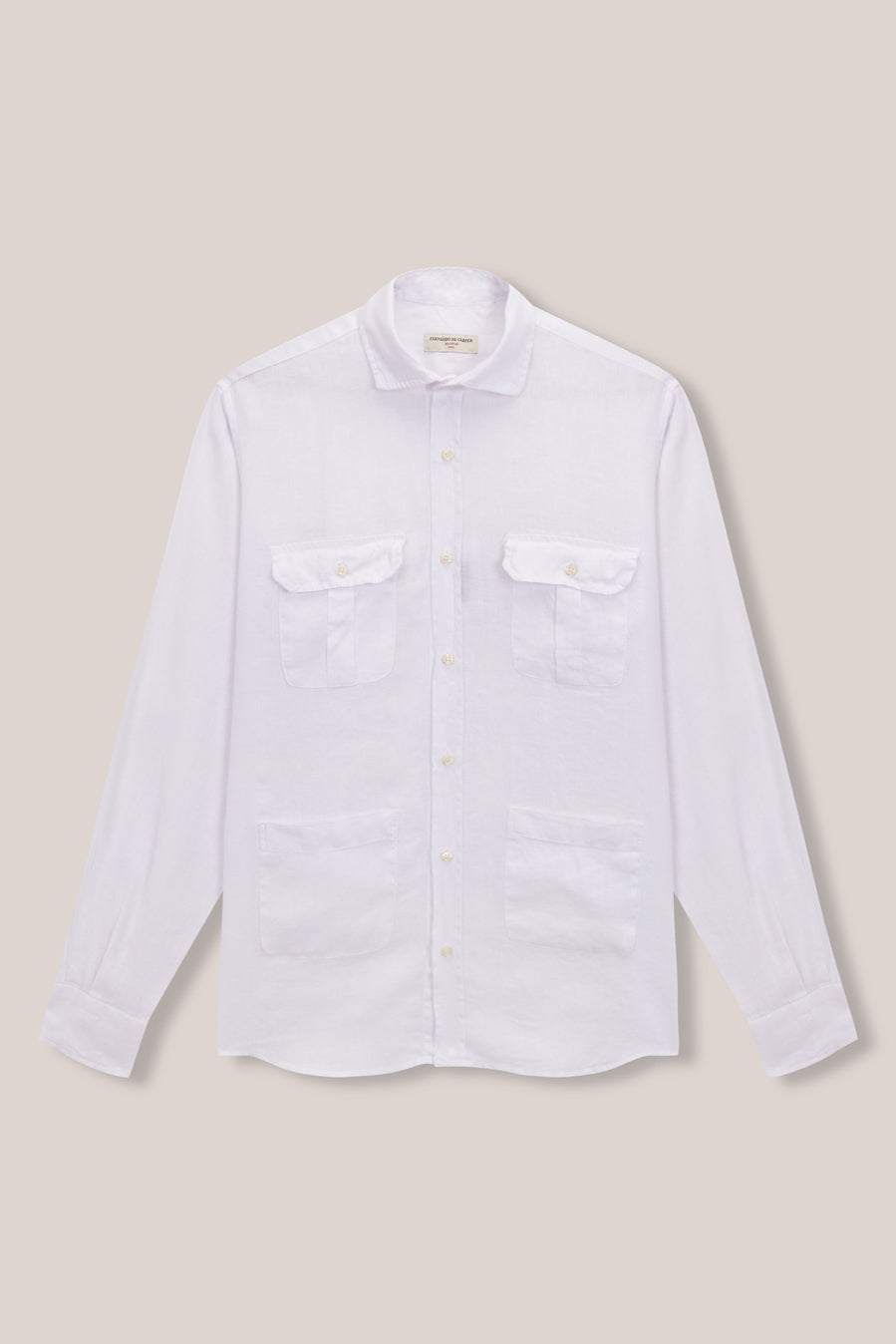 Camisa Guayabera de Lino - Blanco - Fernando de Cárcer