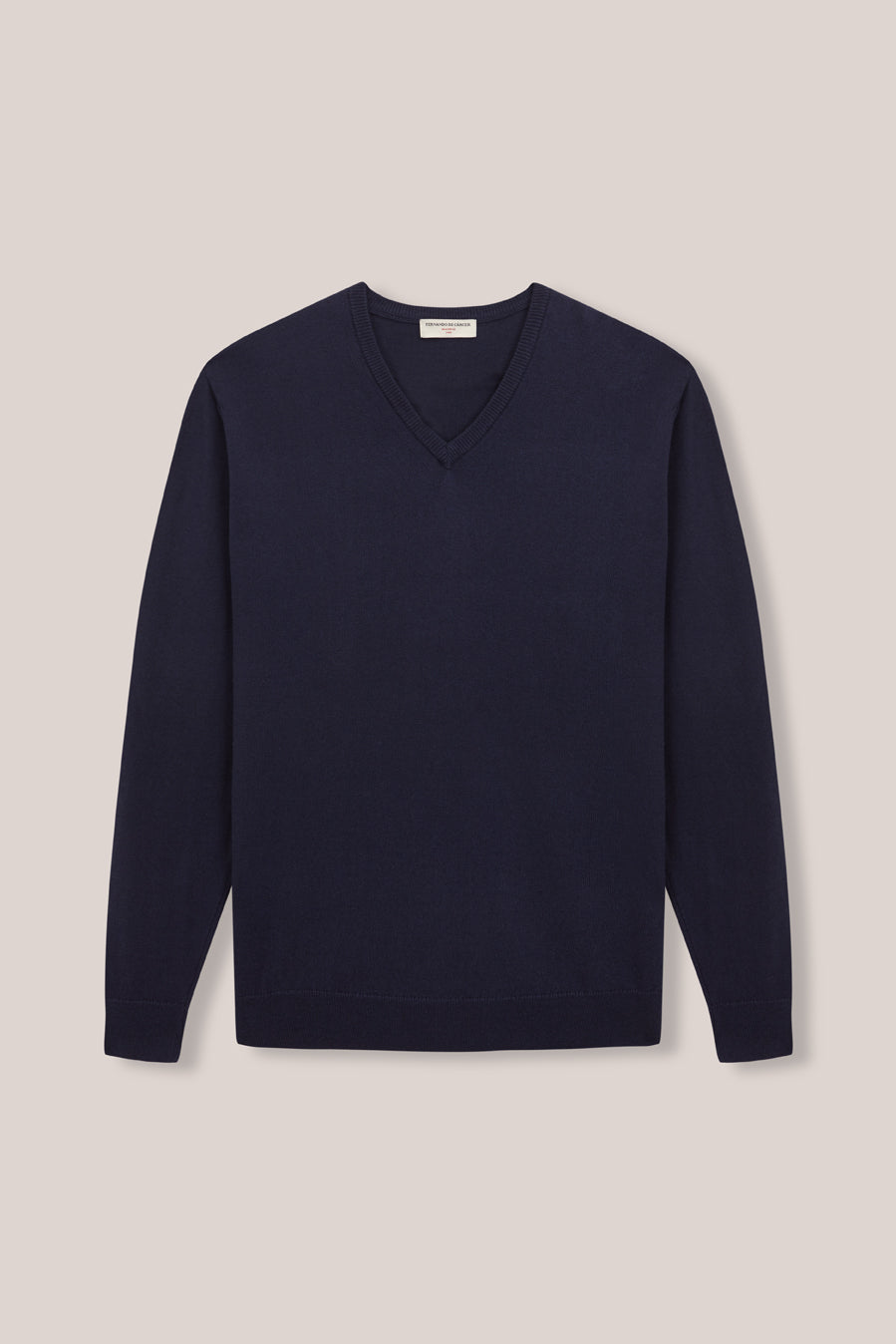 Jersey Cuello Pico Algodón / Cashemere - Azul Marino