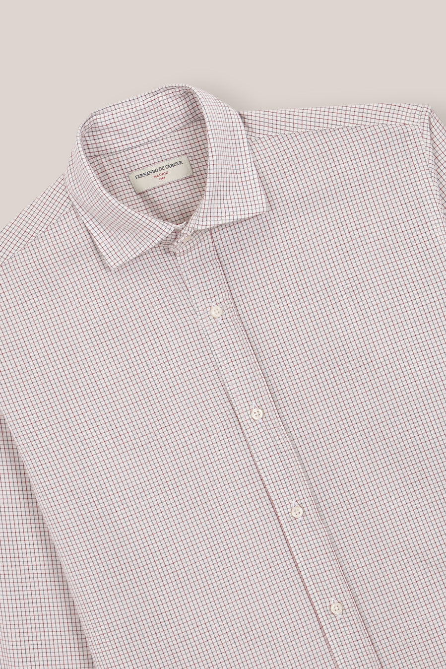 Camisa de Algodón - Cuadros Burdeos y Verde