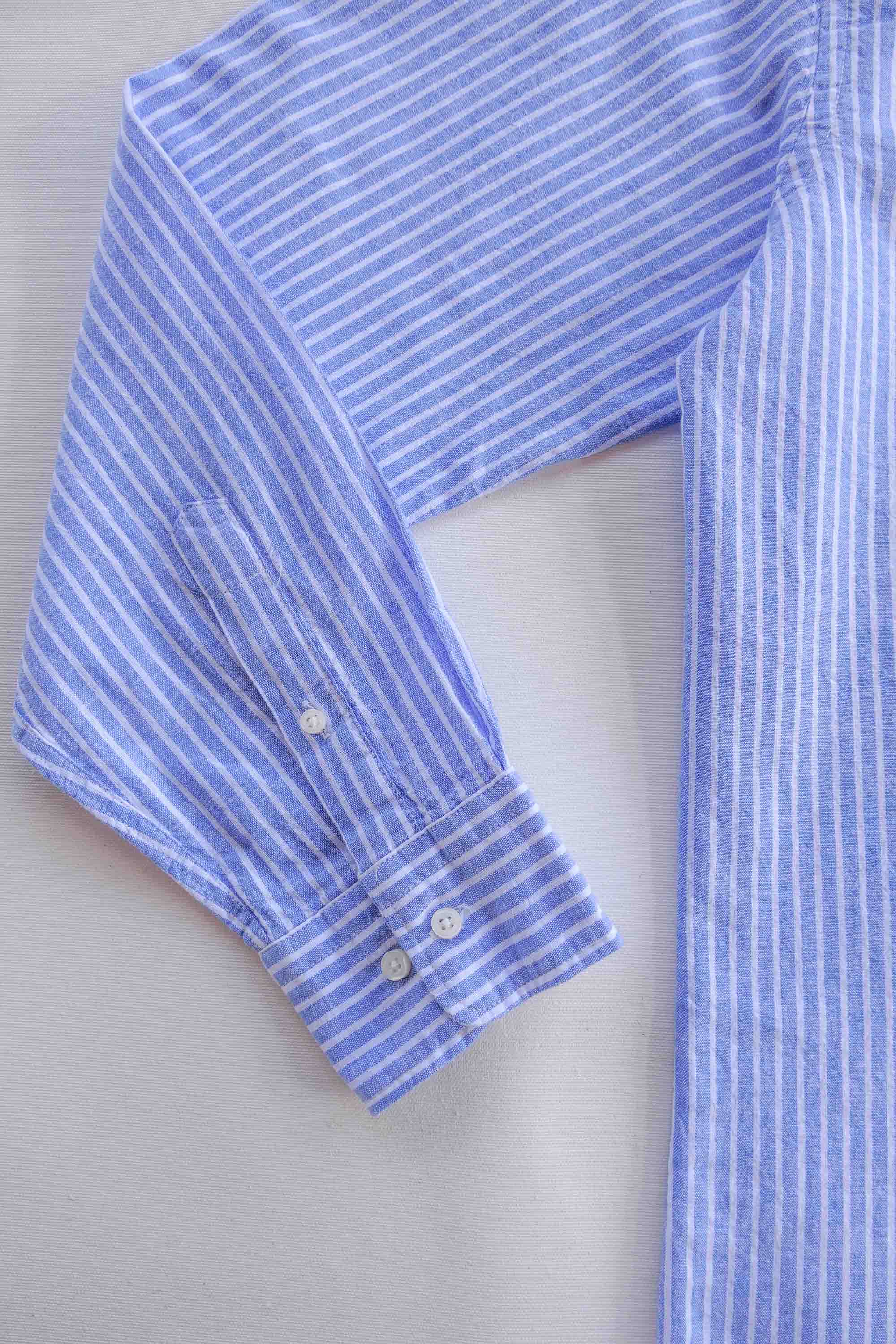 Camisa de Lino - Rayas Azul y Blanco