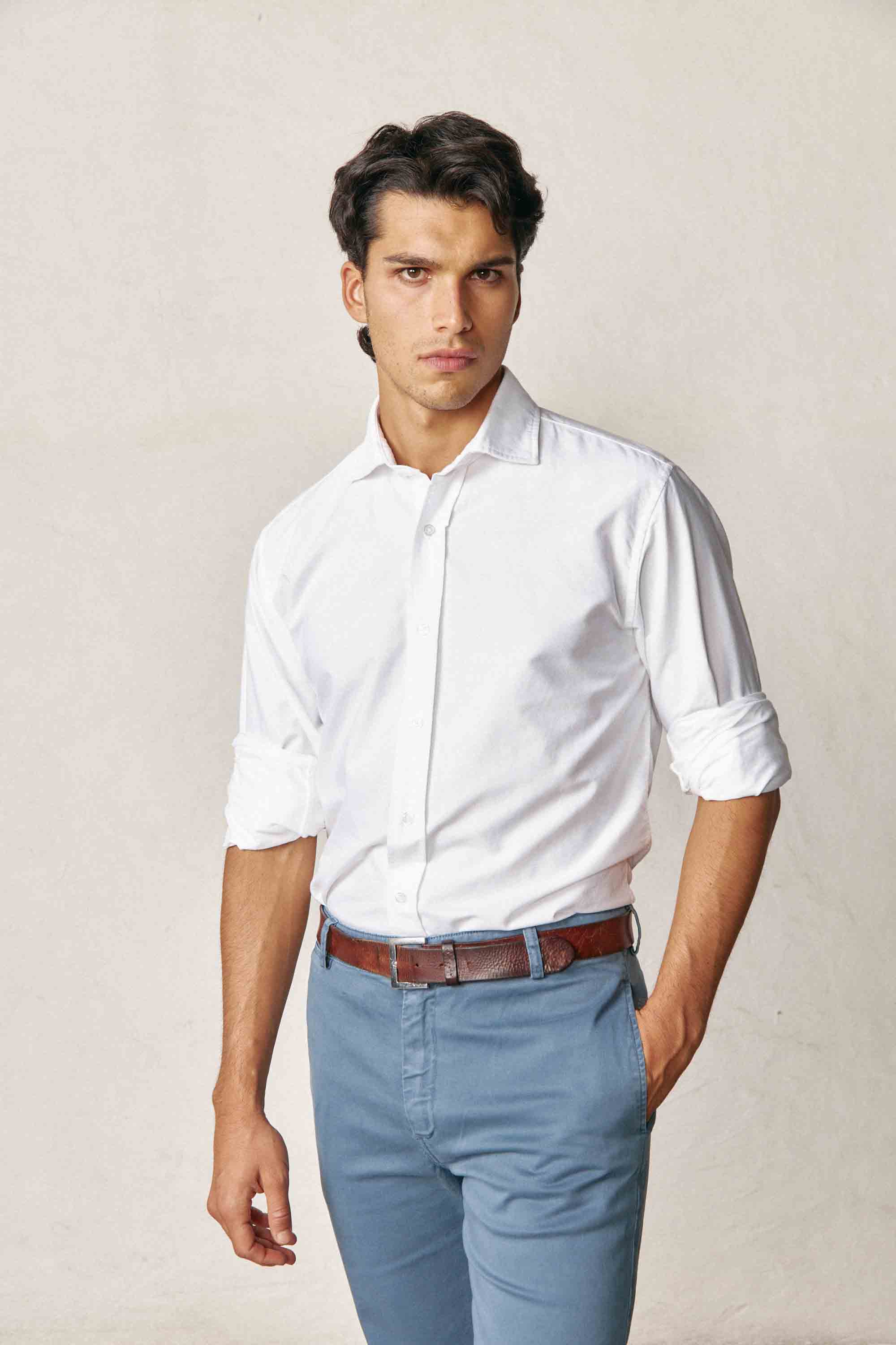 Camisa de Algodón - Oxford Blanca