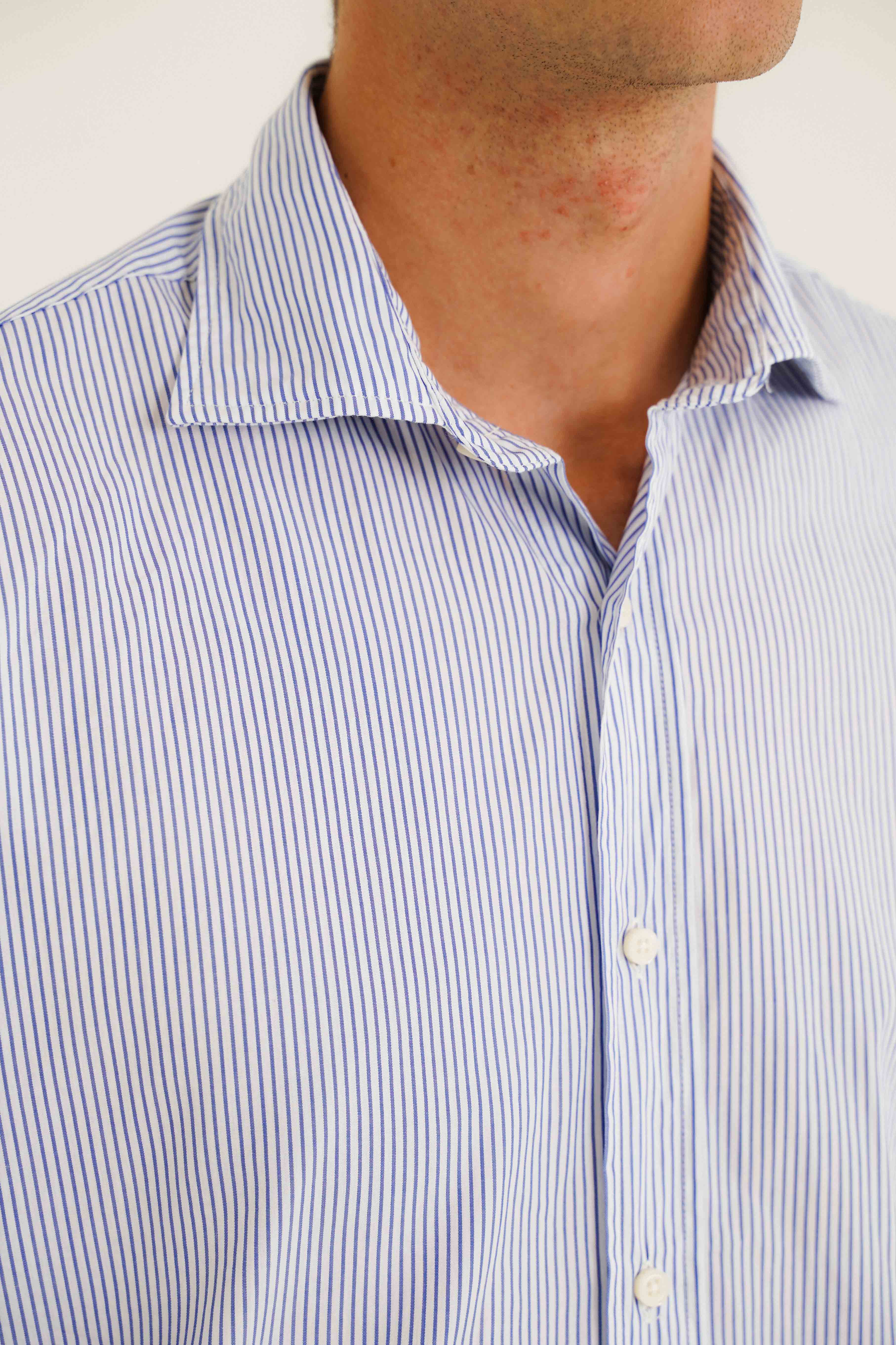 Camisa de Algodón - Rayas Azul y Blanco