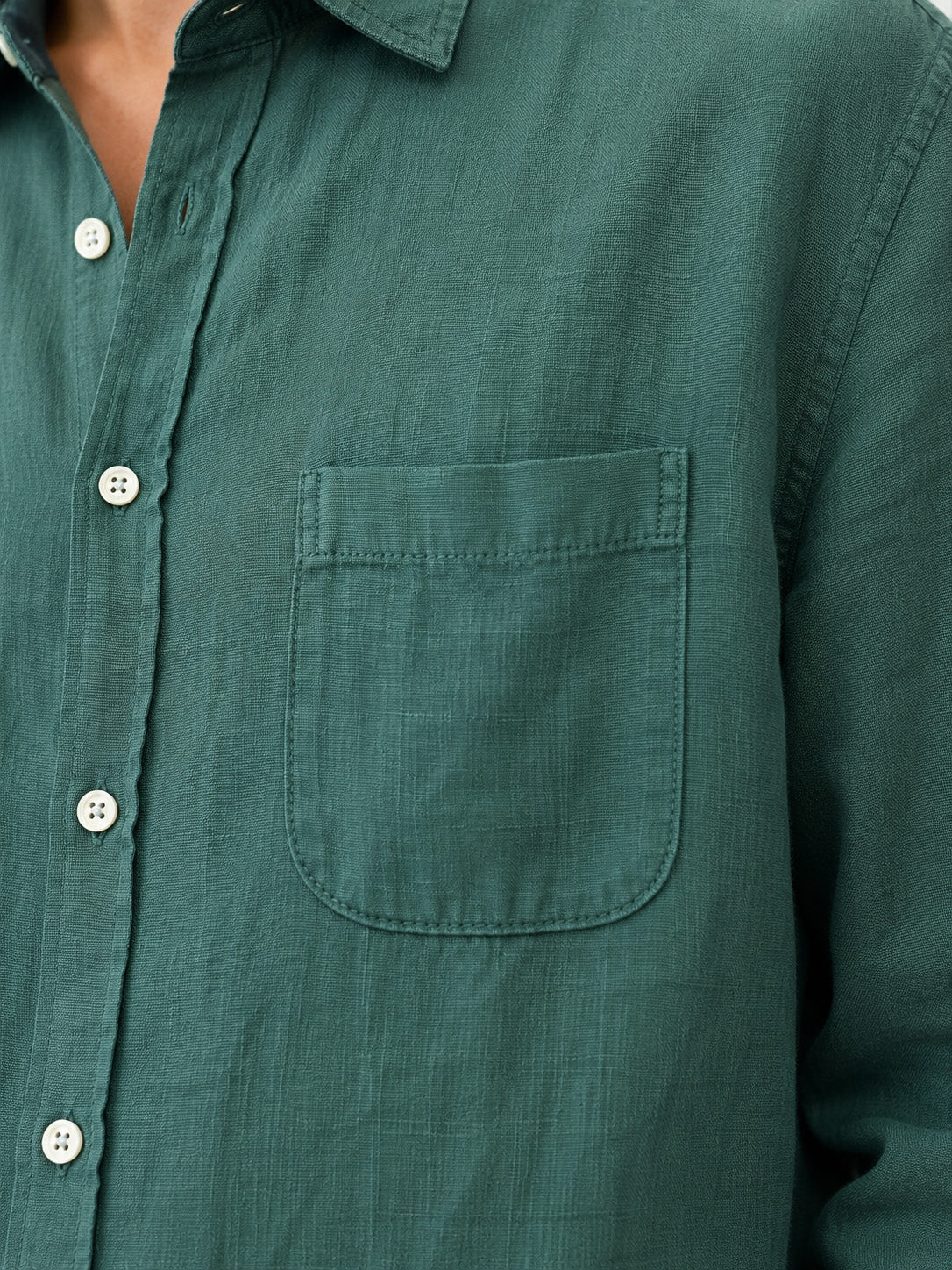 Camisa Lino - Verde (Bolsillo) - Fernando de Cárcer