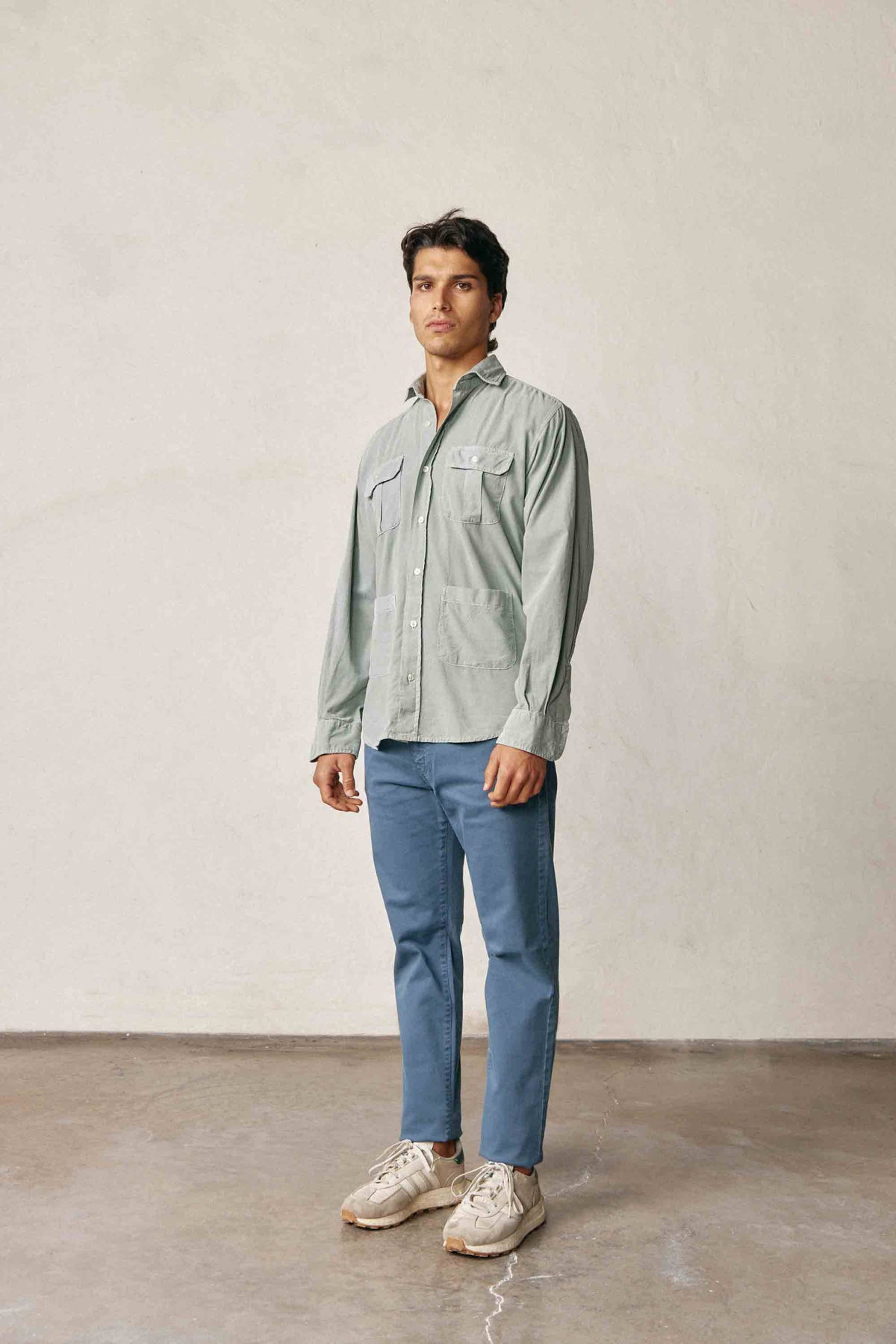 Camisa Micropana 4 Bolsillos - Verde Claro