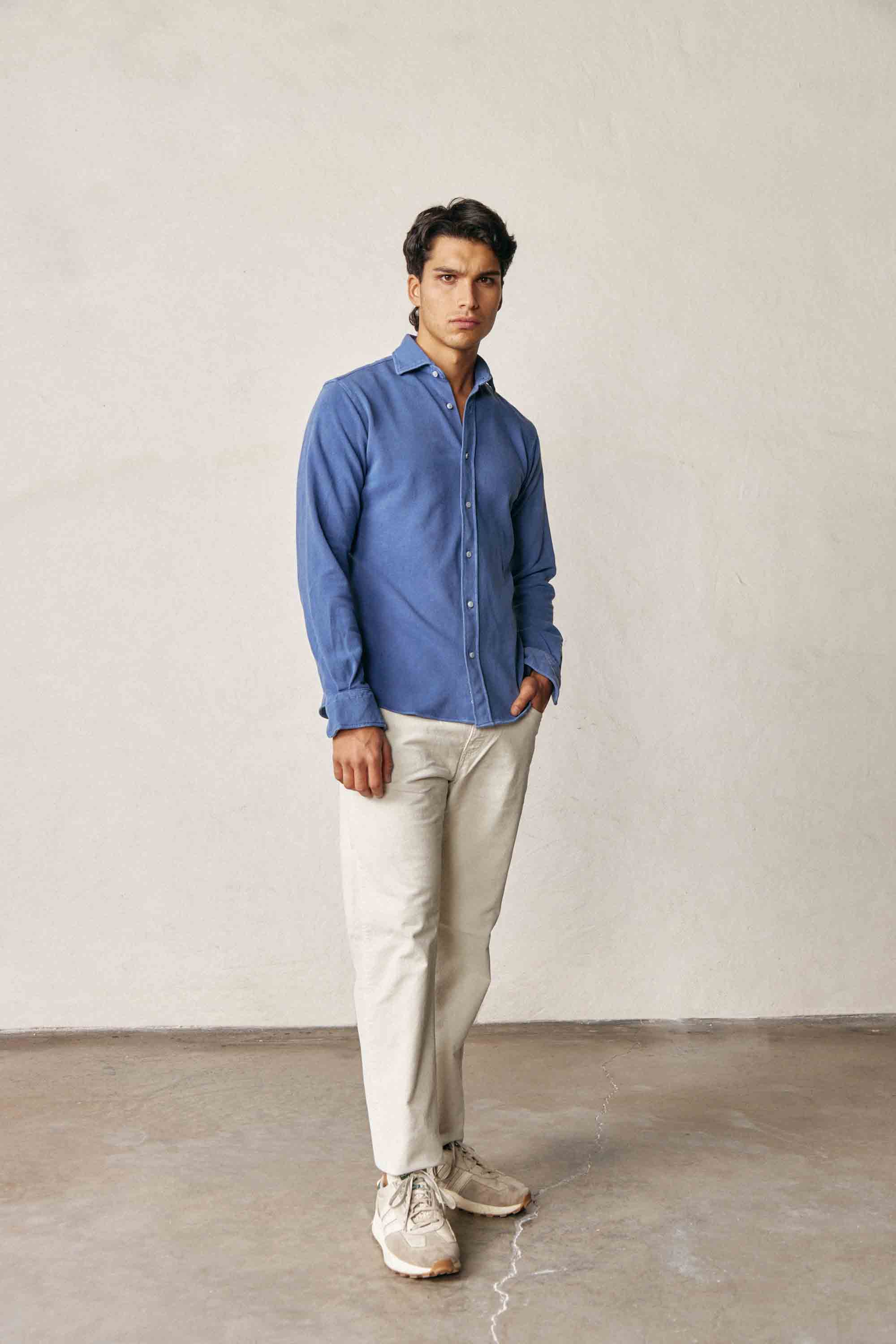 <tc>Shirt</tc> of Piqué - Blue