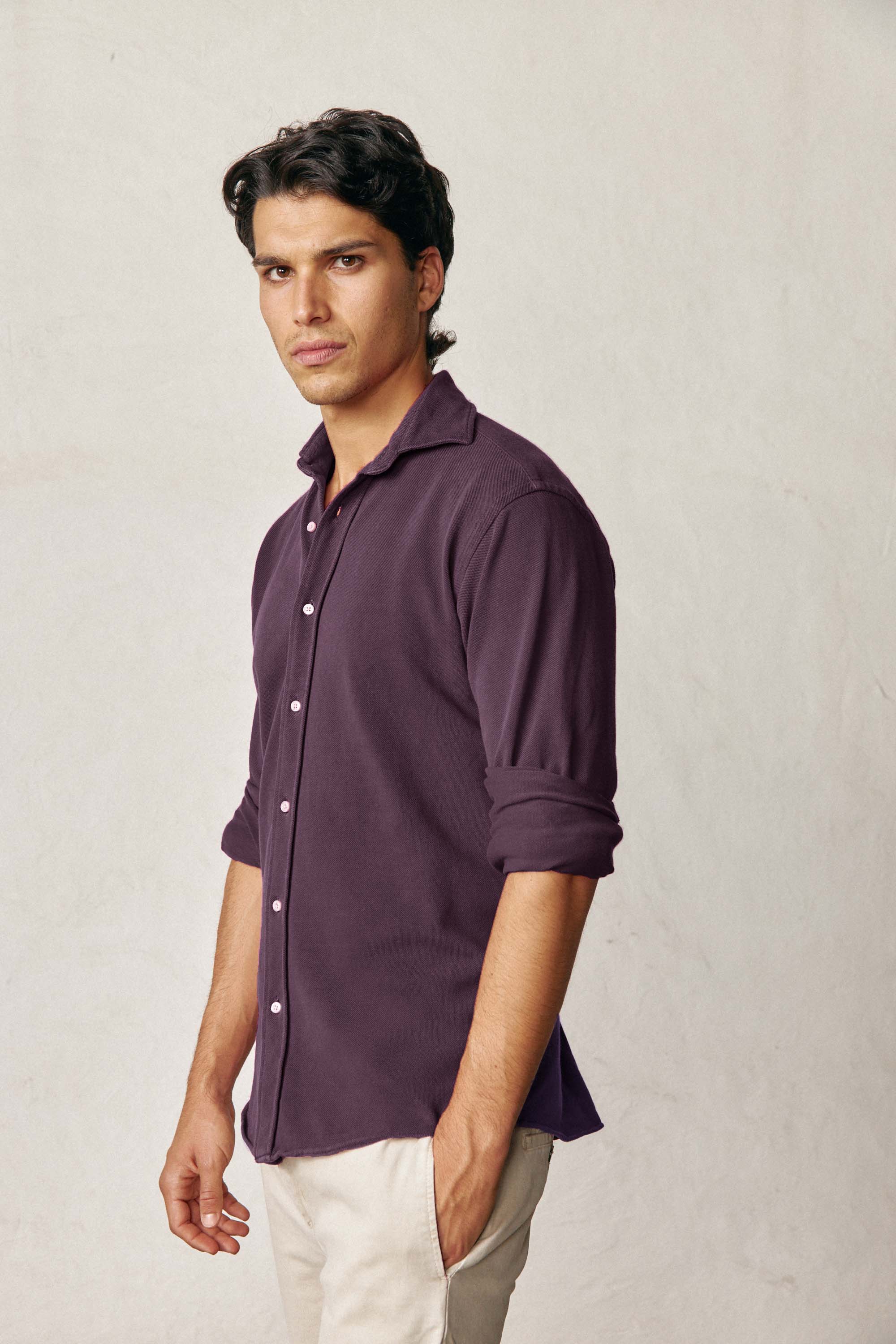 <tc>Shirt</tc> of Piqué - Purple