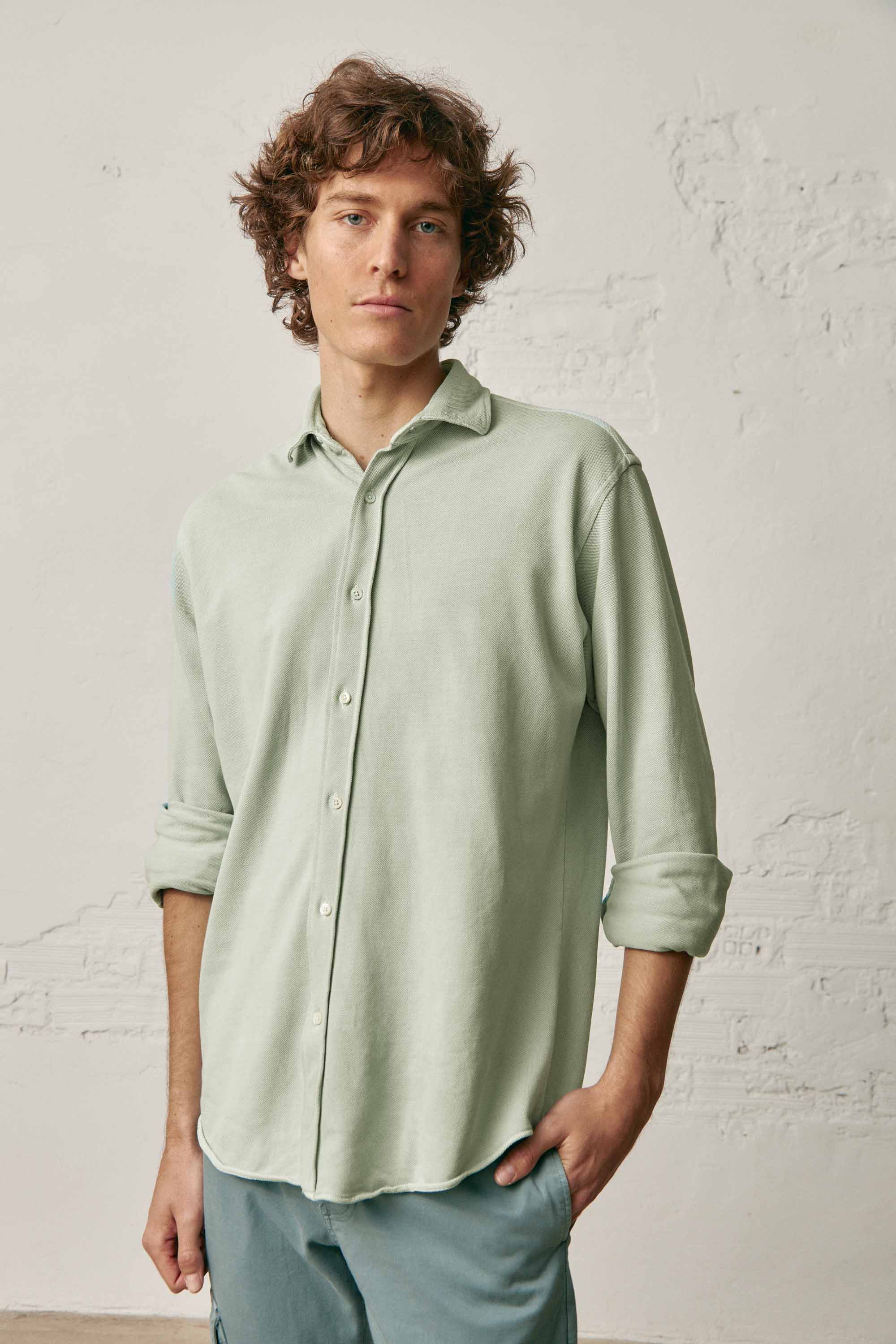 Camisa de Piqué - Verde Lavado