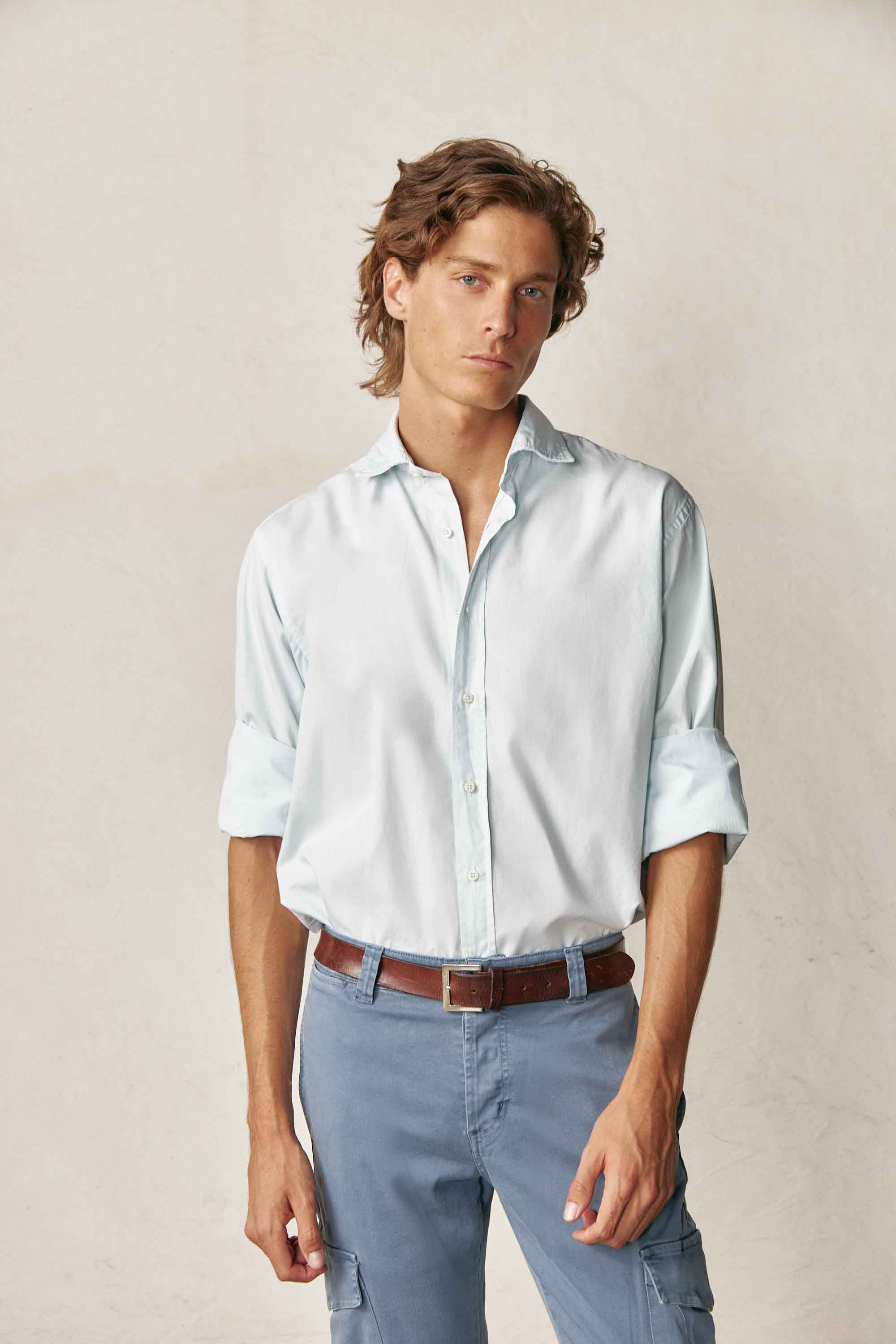 <tc>Shirt</tc> Poplin - Light Blue