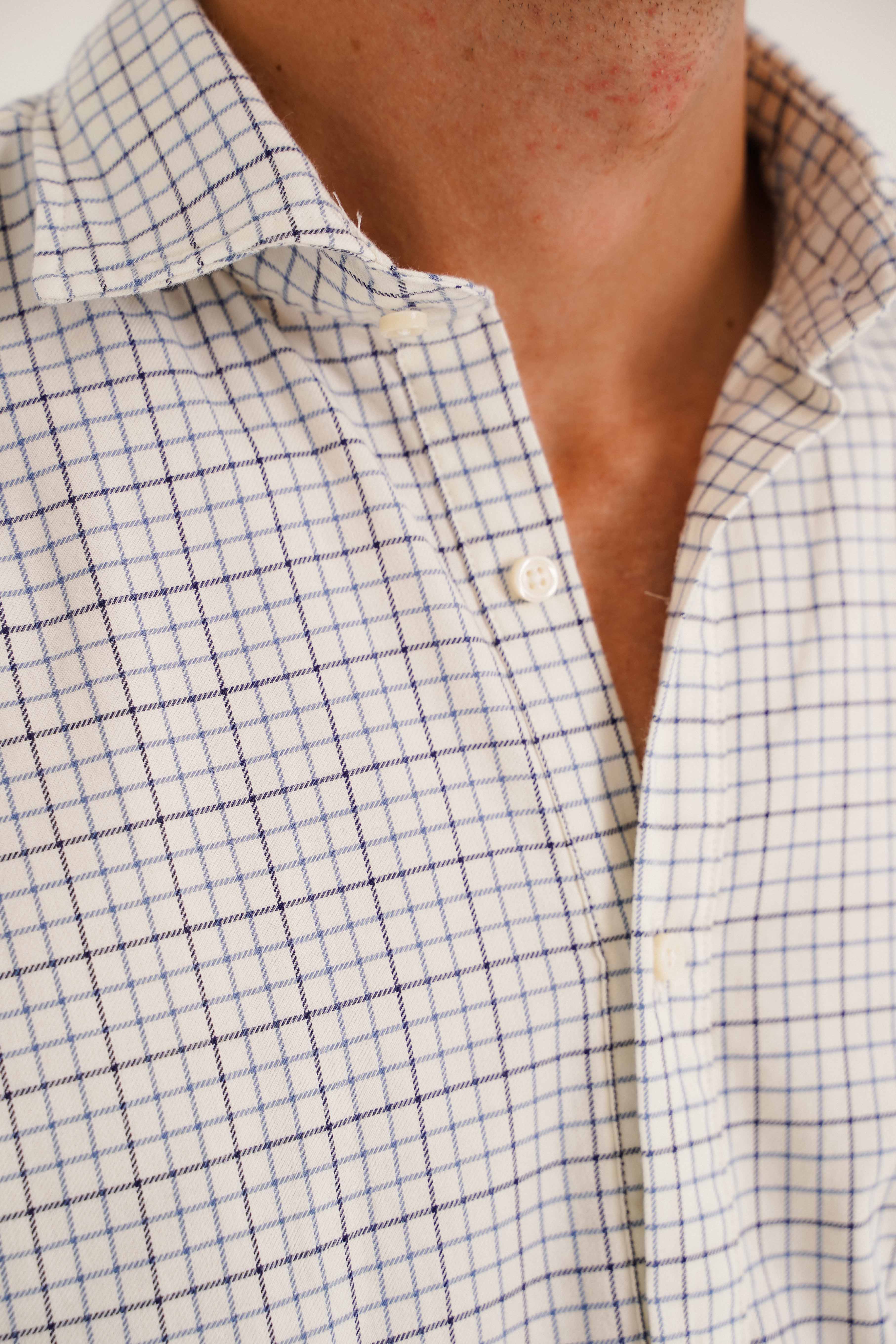 Camisa de Algodón - Viyela Cuadros Azul y Marino