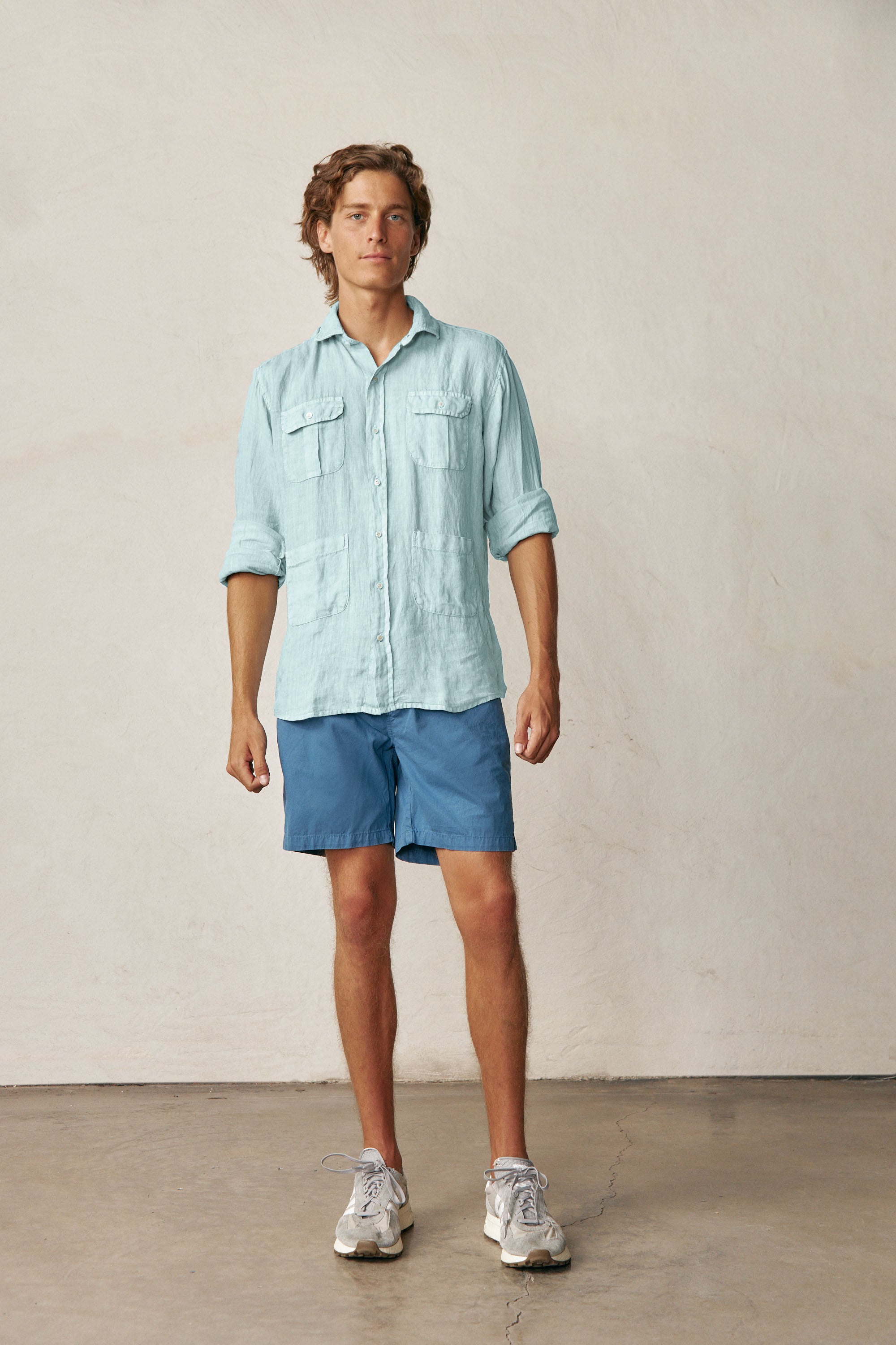 Camisa Guayabera de Lino - Azul Cielo - Fernando de Cárcer