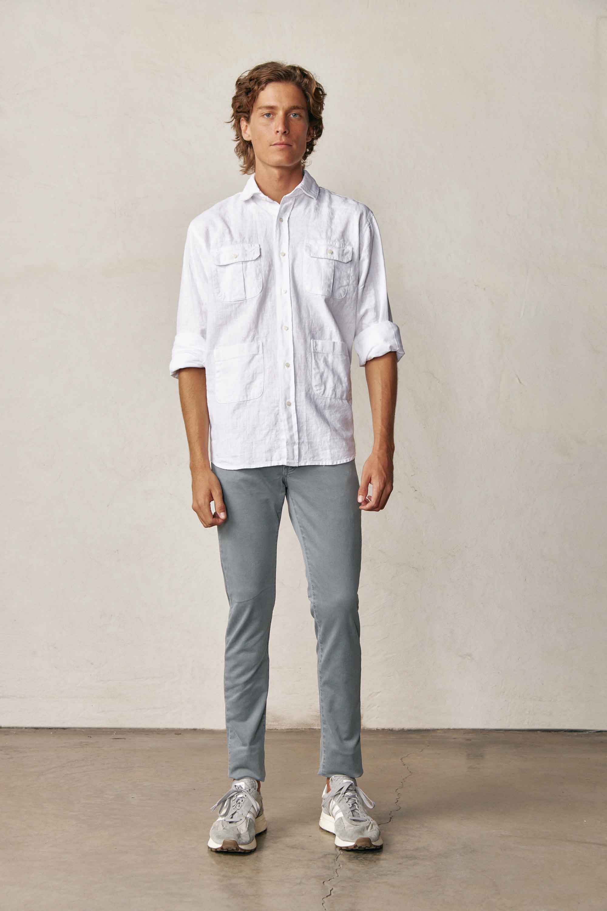 Camisa Guayabera de Lino - Blanco