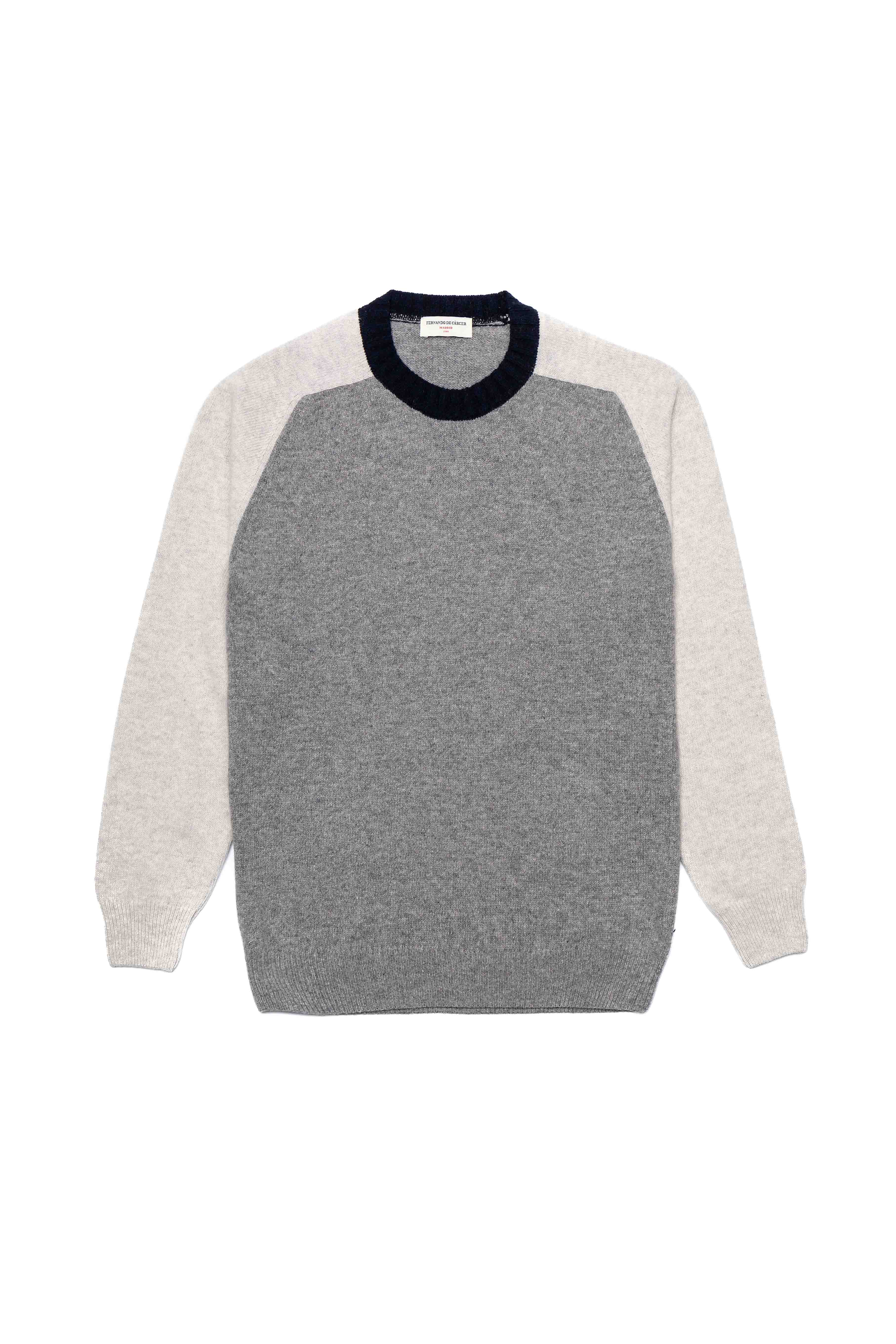 Jersey Cuello Redondo Lambswool - Gris & Hielo