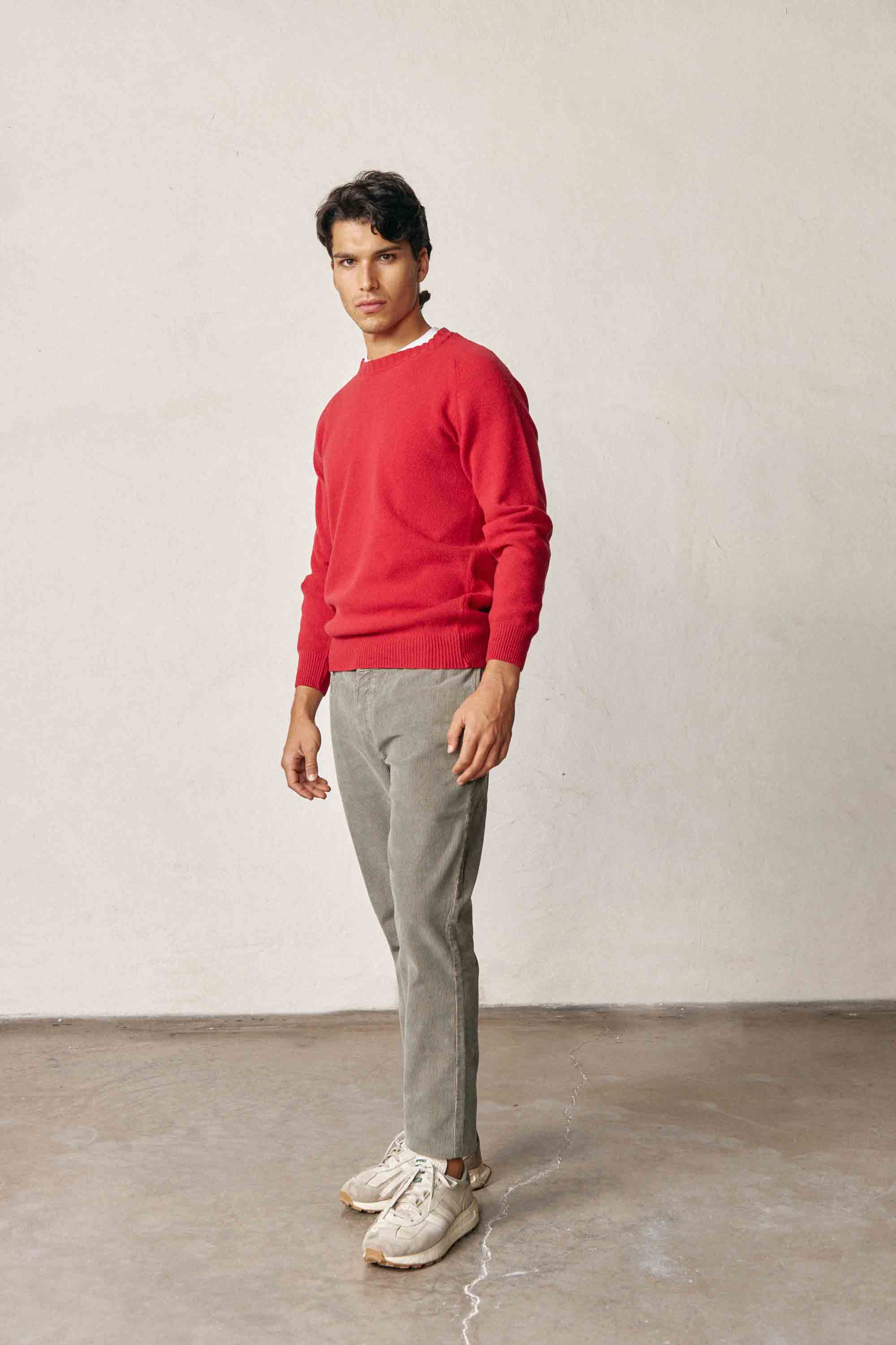 <tc>Sweater</tc> Lambswool Round Neck - Red