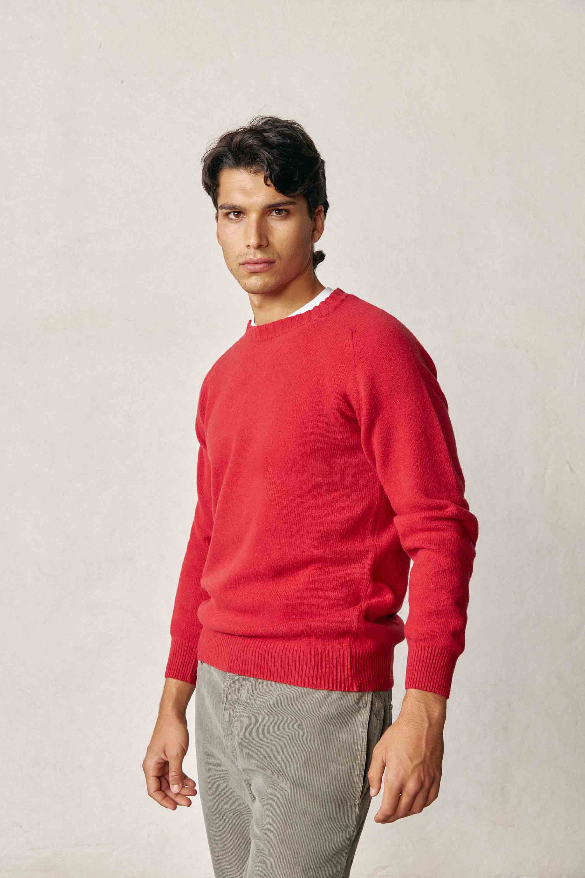 <tc>Sweater</tc> Lambswool Round Neck - Red