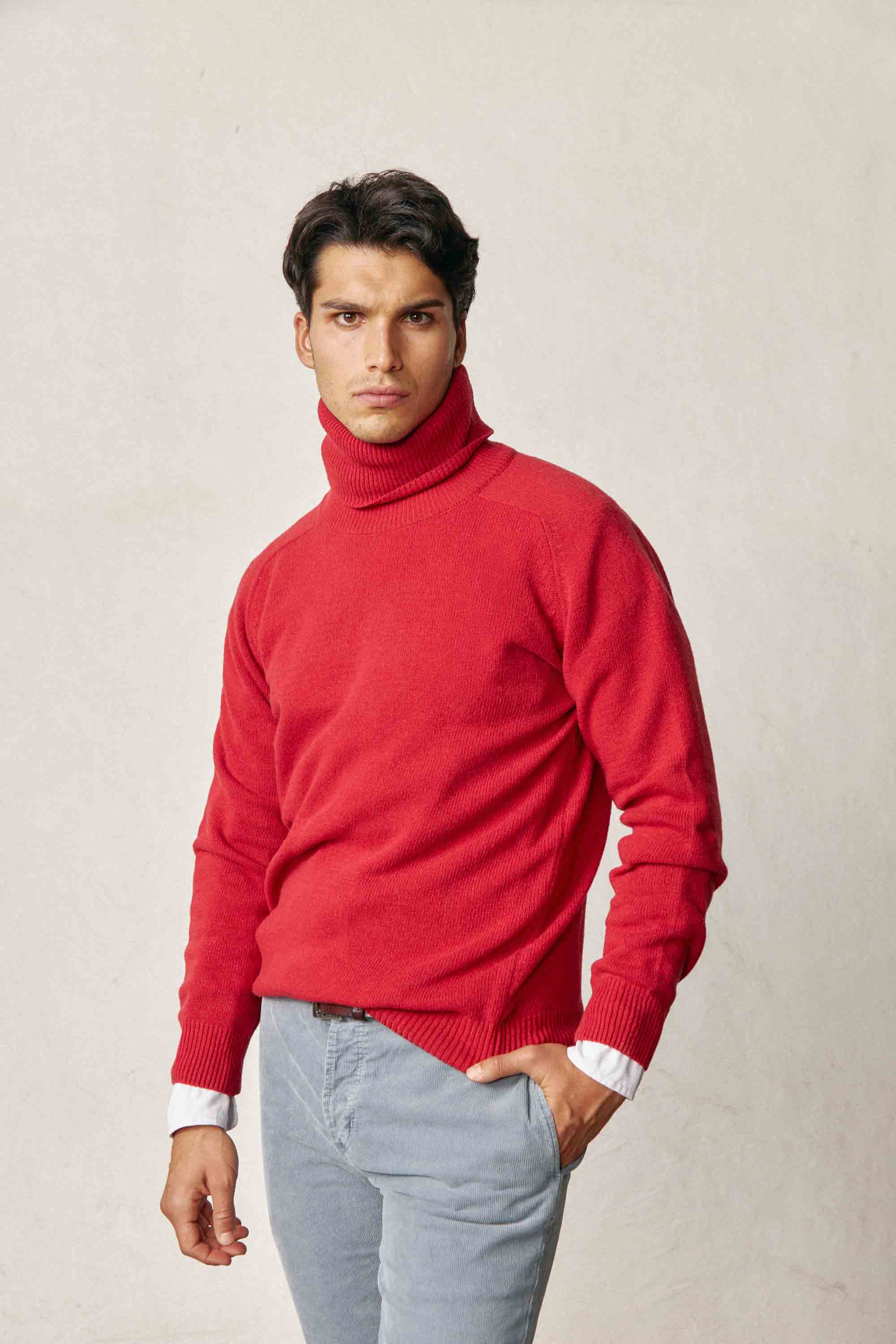 <tc>Sweater</tc> Lambswool Turtleneck - Red