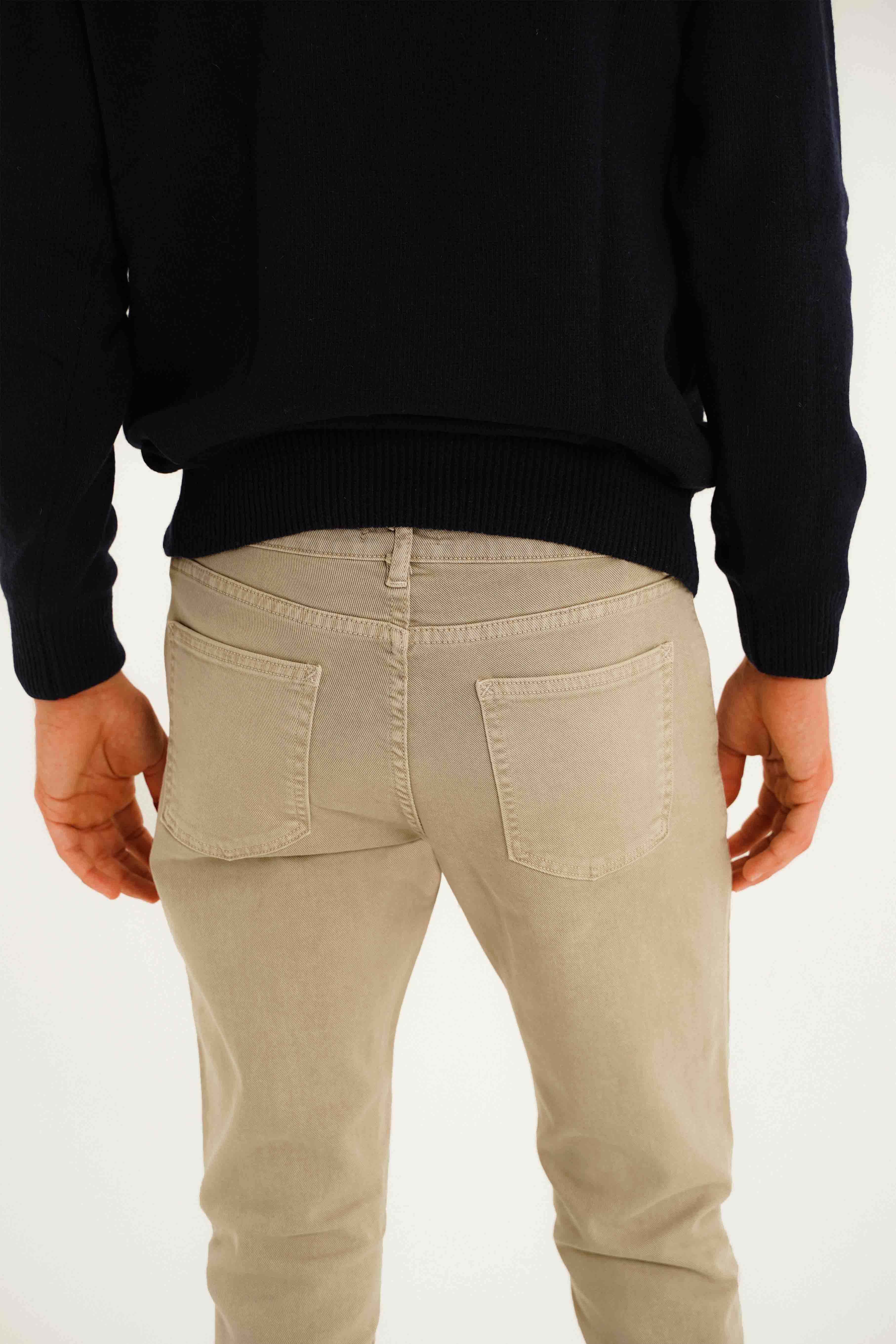 <tc>Trousers</tc> <tc>Five-Pockets</tc> Brushed Trench Coat - Tan Beige