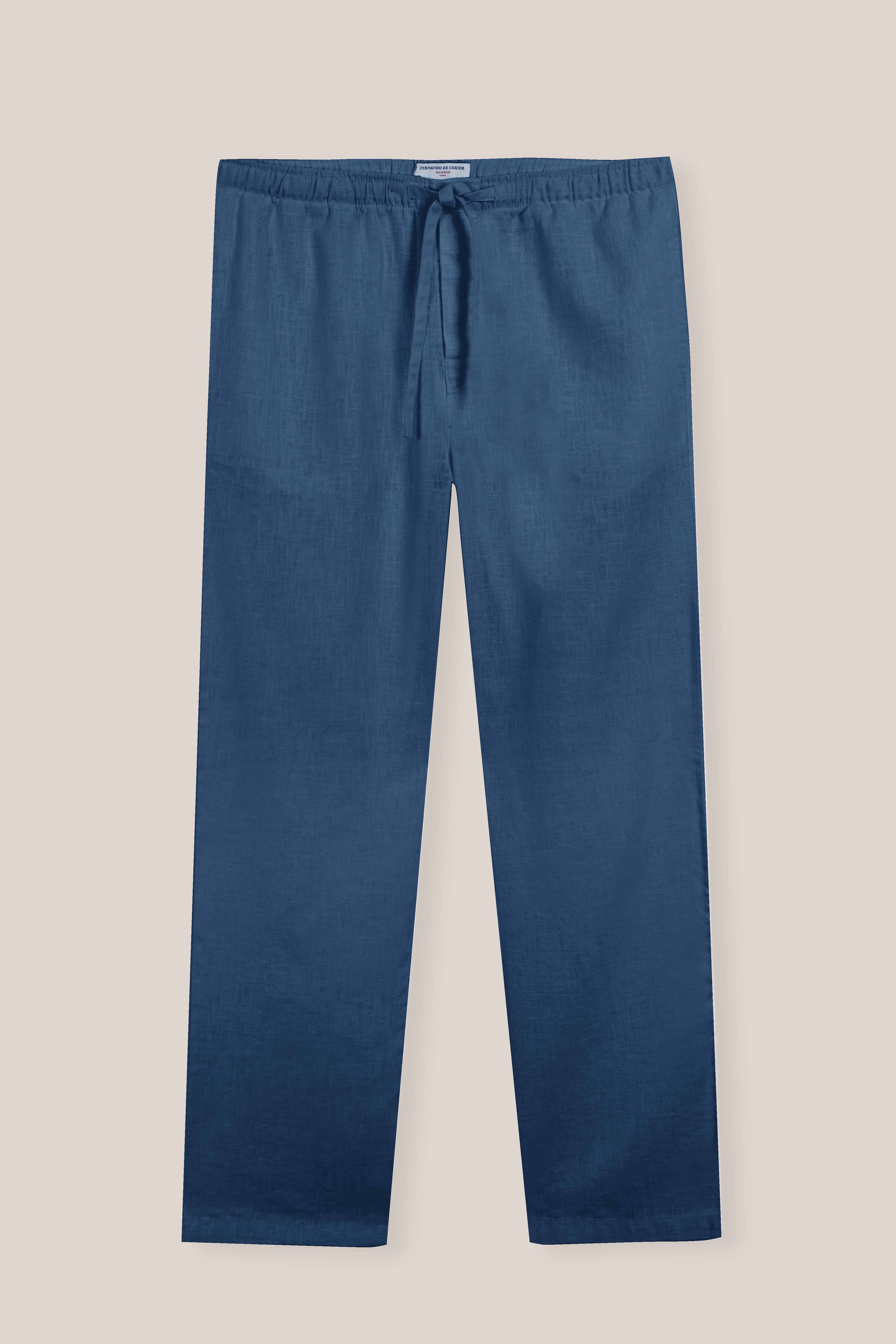 Pantalón Largo Lino - Azul Marino