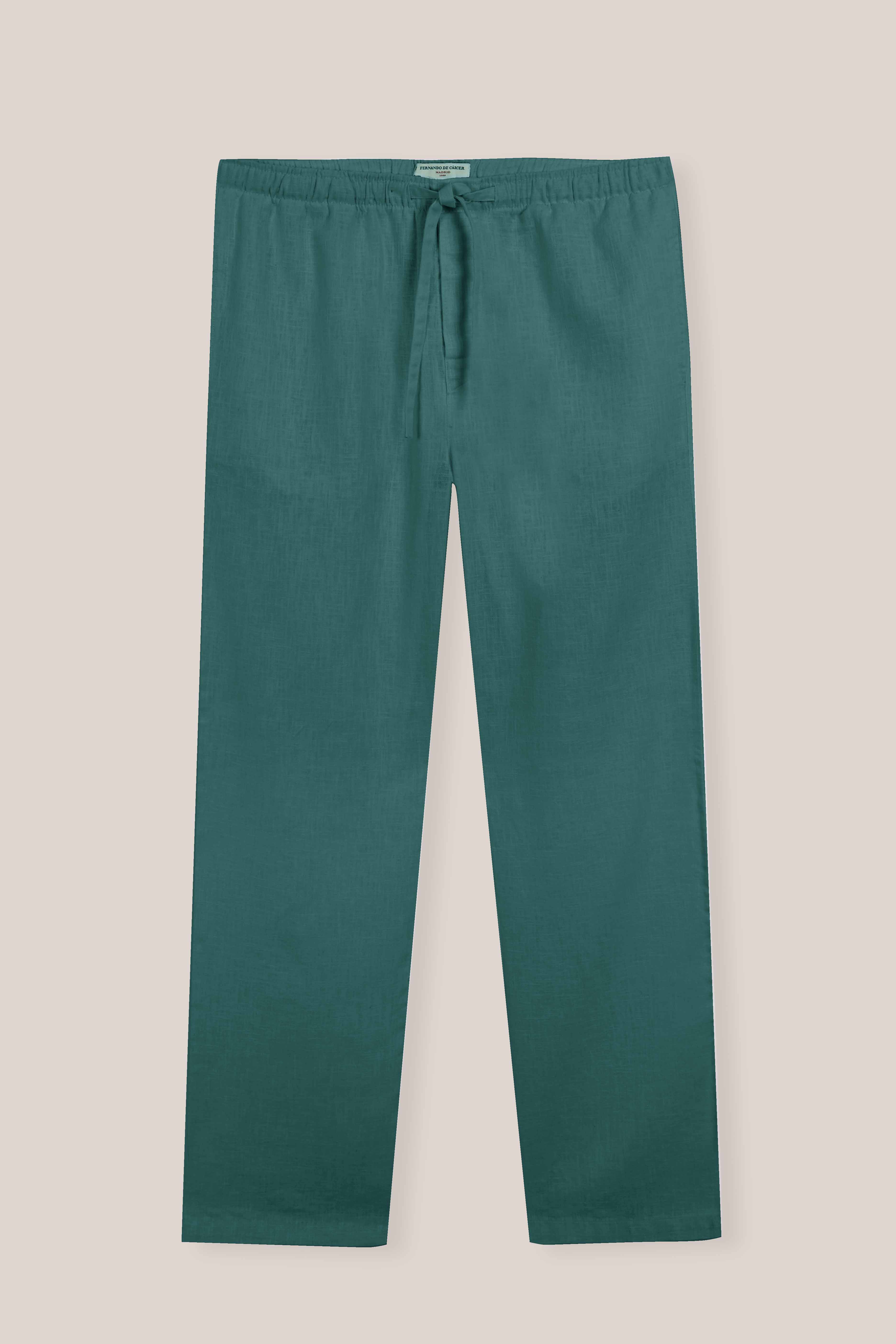 Pantalón Largo Lino - Verde Botella