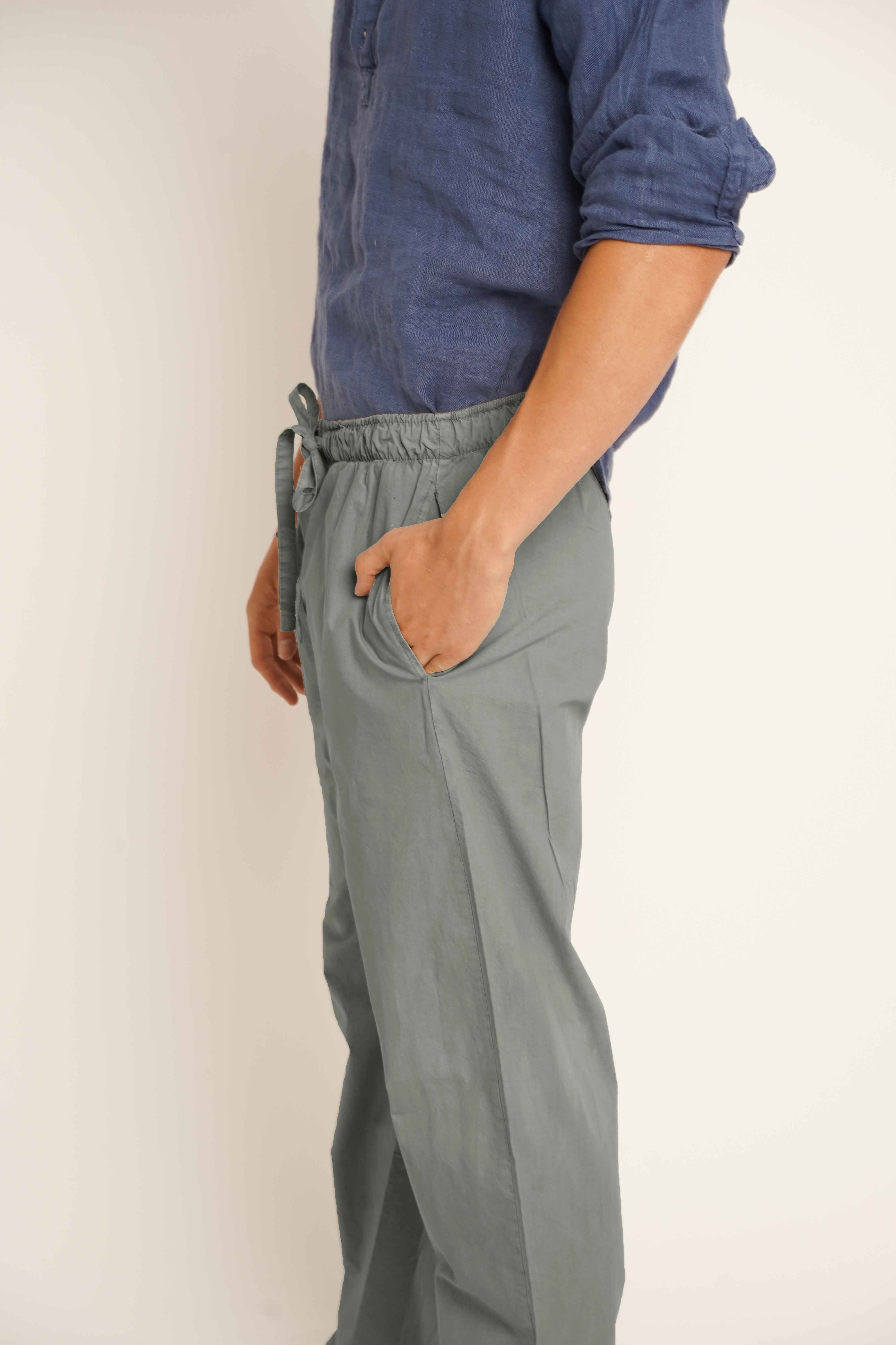 Pantalón de Popelín - Gris