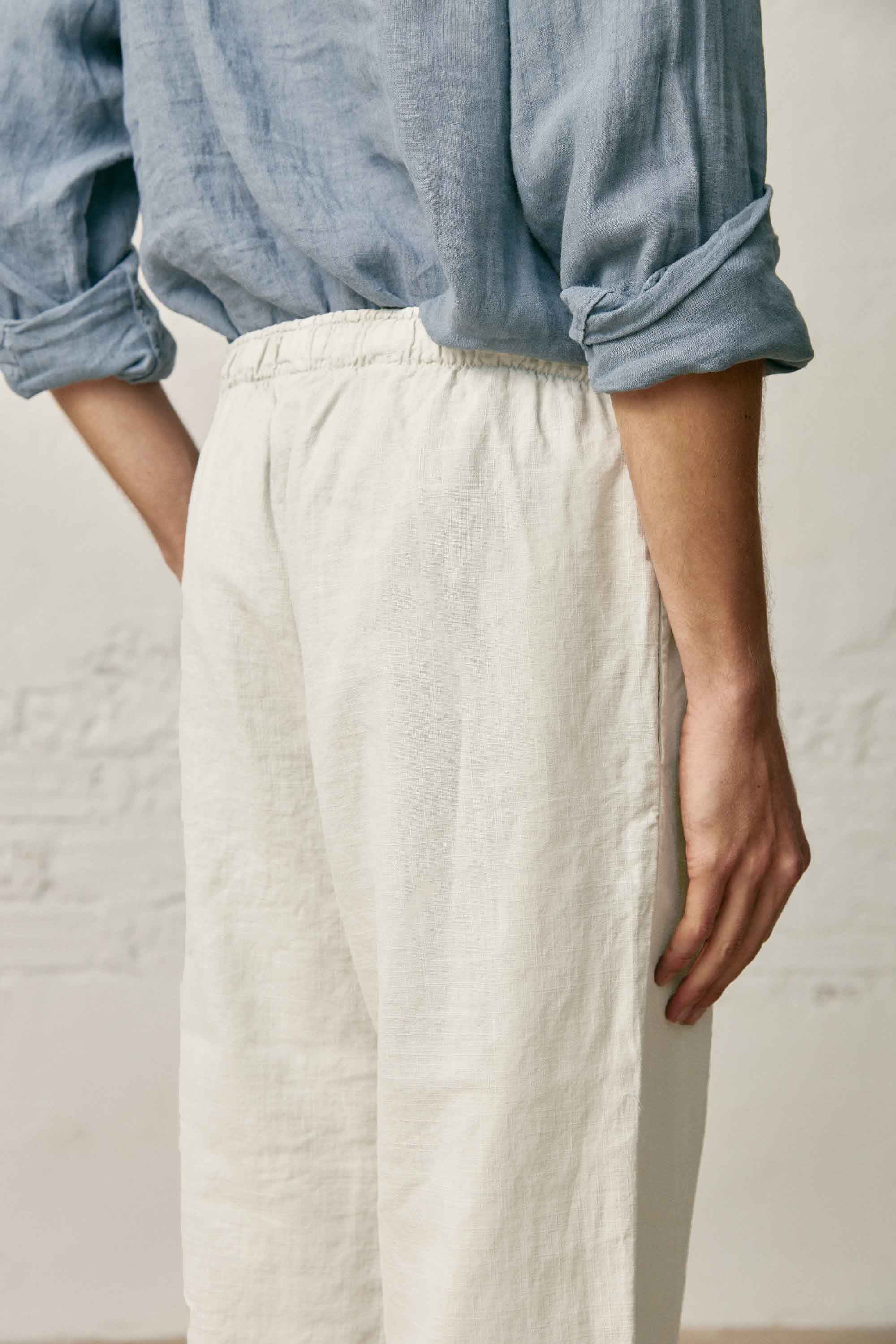 Pantalón Largo Lino - Hielo - Fernando de Cárcer