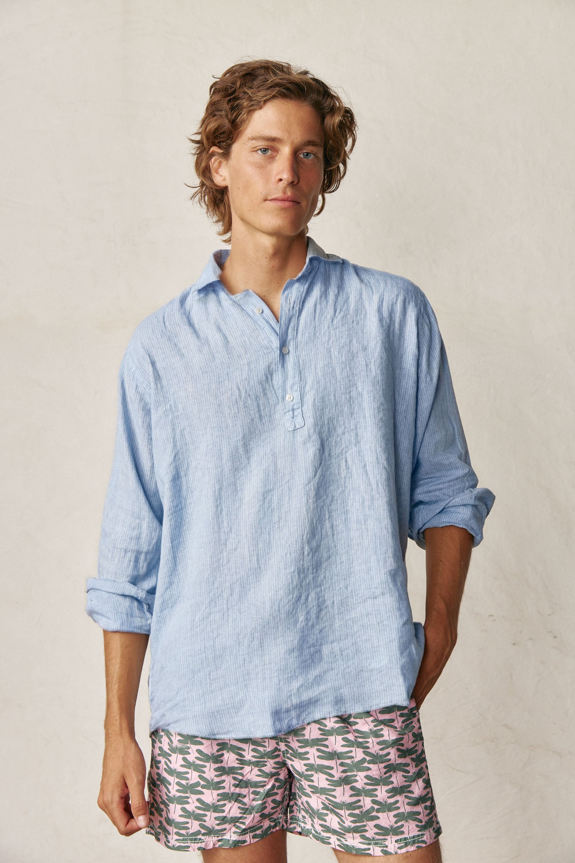 Polera de Agodon - Azul Mil Rayas