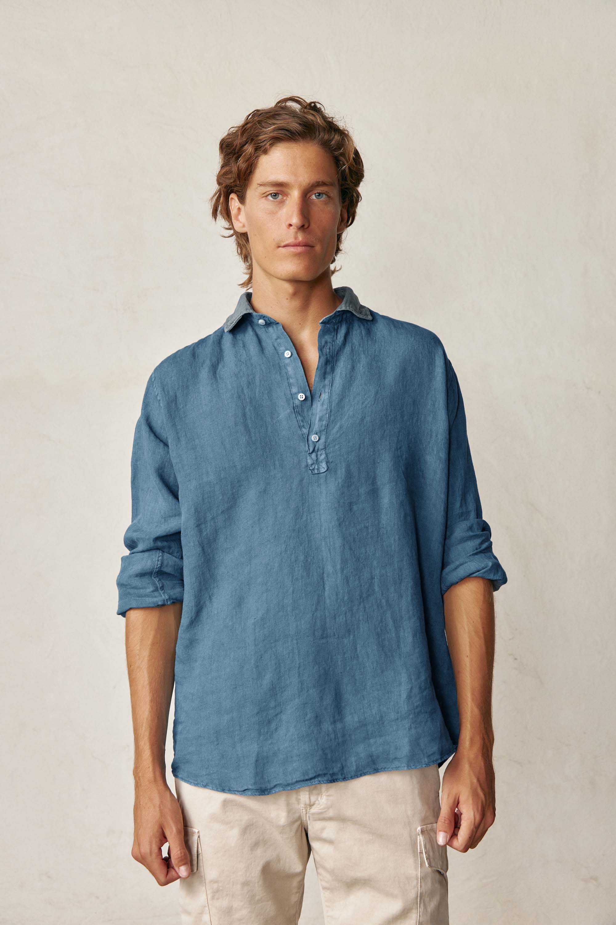 Polera de Lino - Azul Petróleo