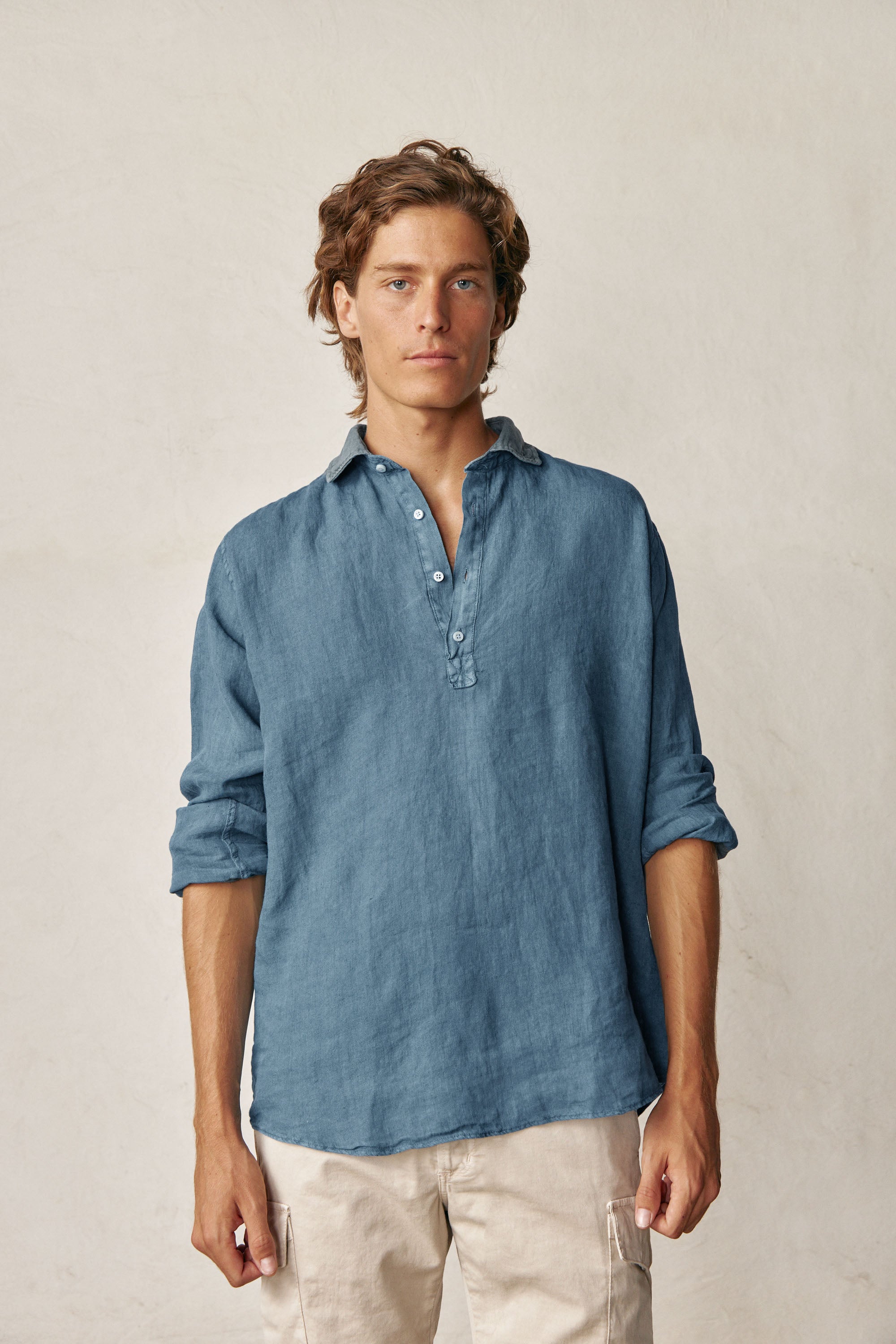 Polera de Lino - Azul Petróleo - Fernando de Cárcer