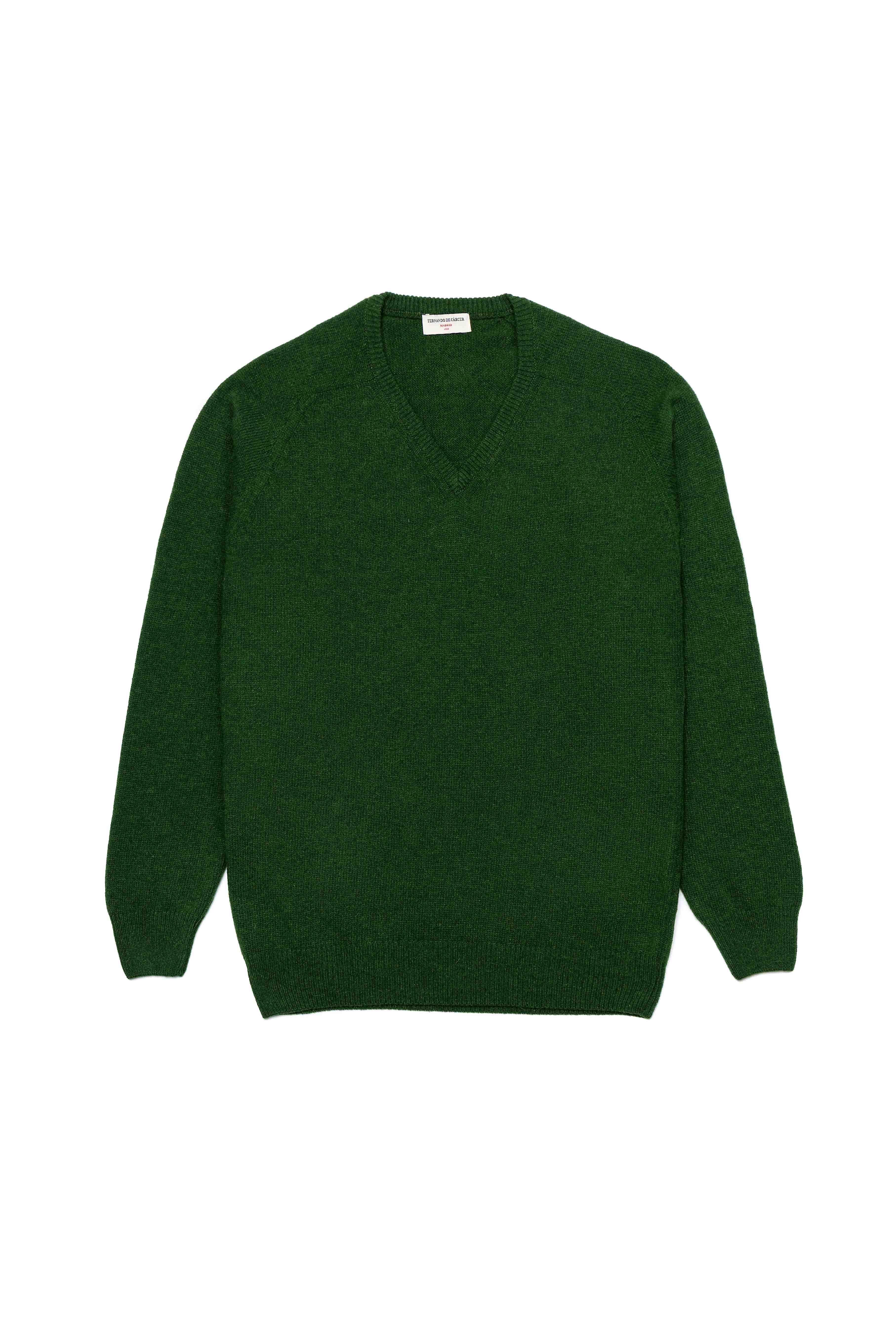 <tc>Sweater</tc> Lambswool V-neck - Bottle Green