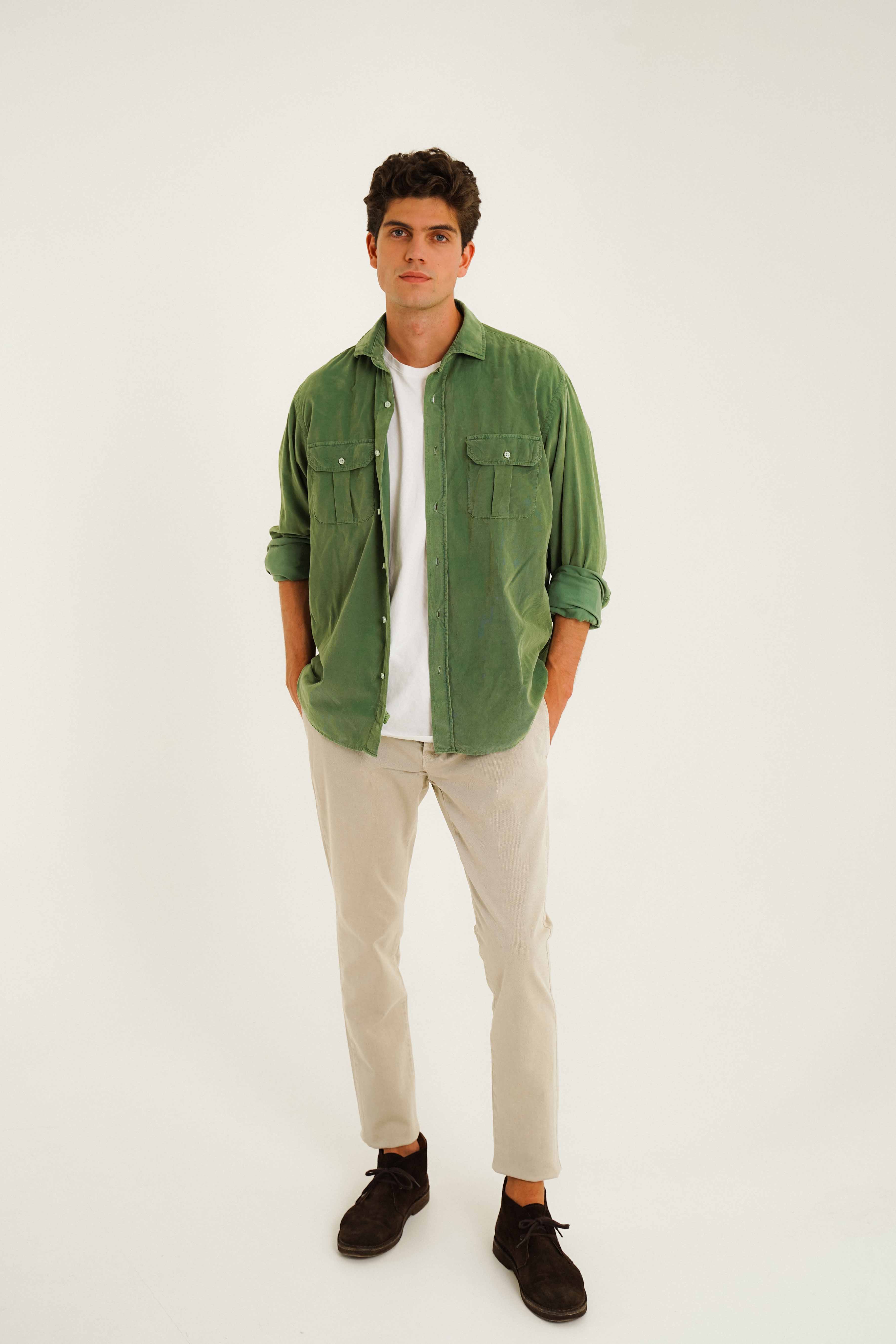Camisa Micropana 2 Bolsillos - Verde Hoja