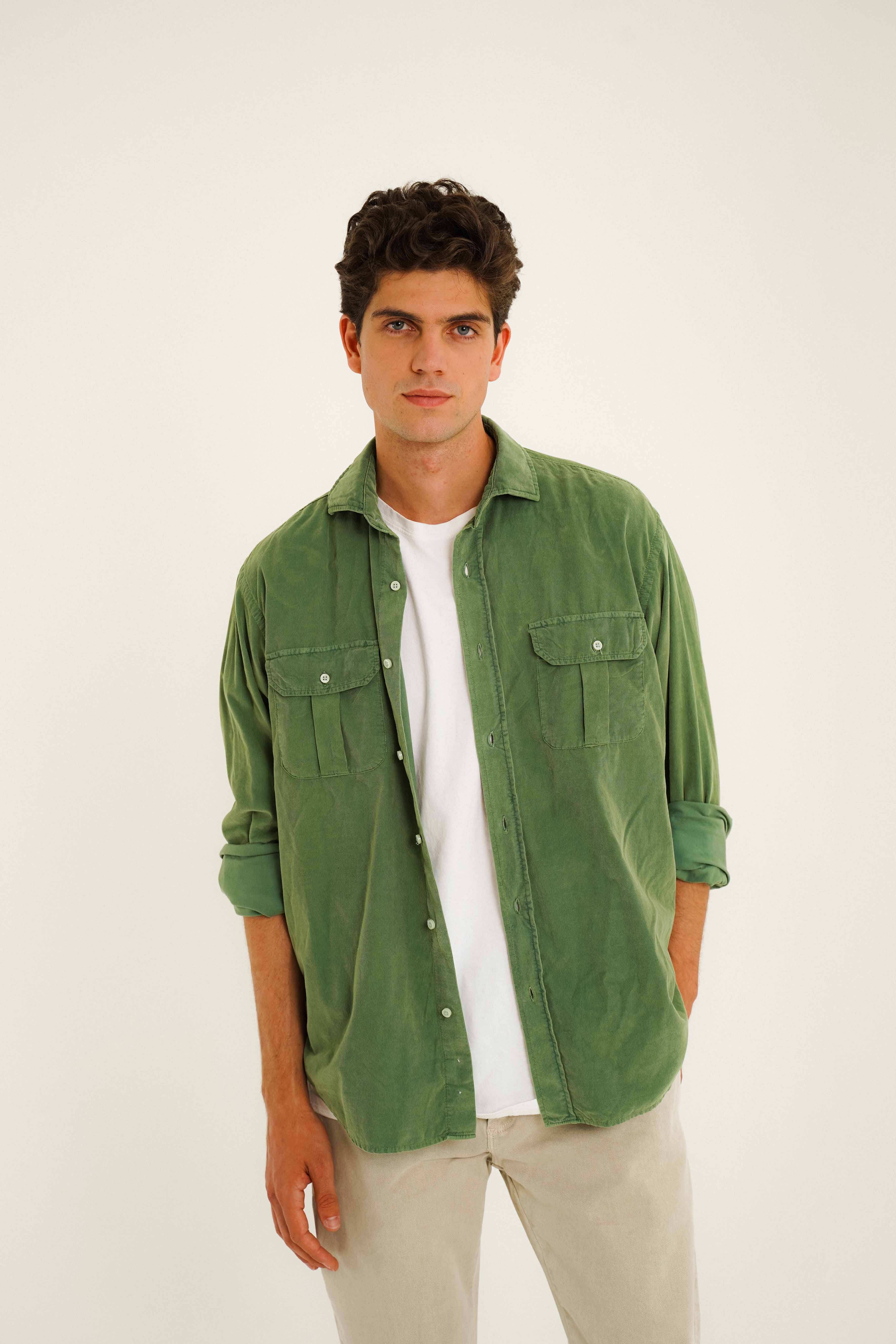Camisa Micropana 2 Bolsillos - Verde Hoja